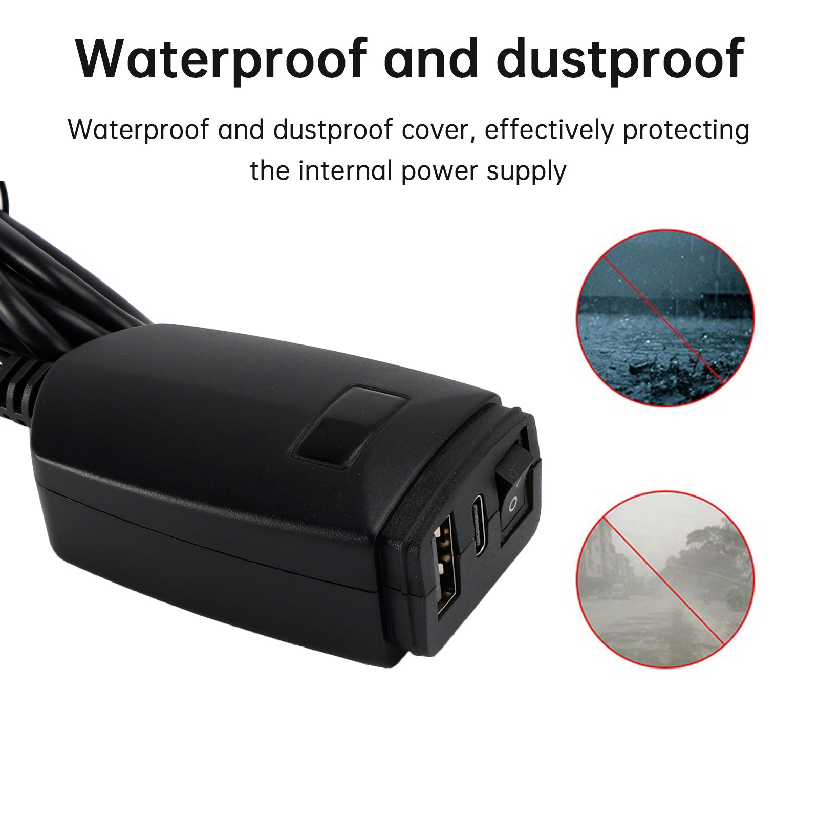 Motorcycle USB Super Fast Charger Handlebar Holder PD+QC3.0 Tpye-C Power Adapter