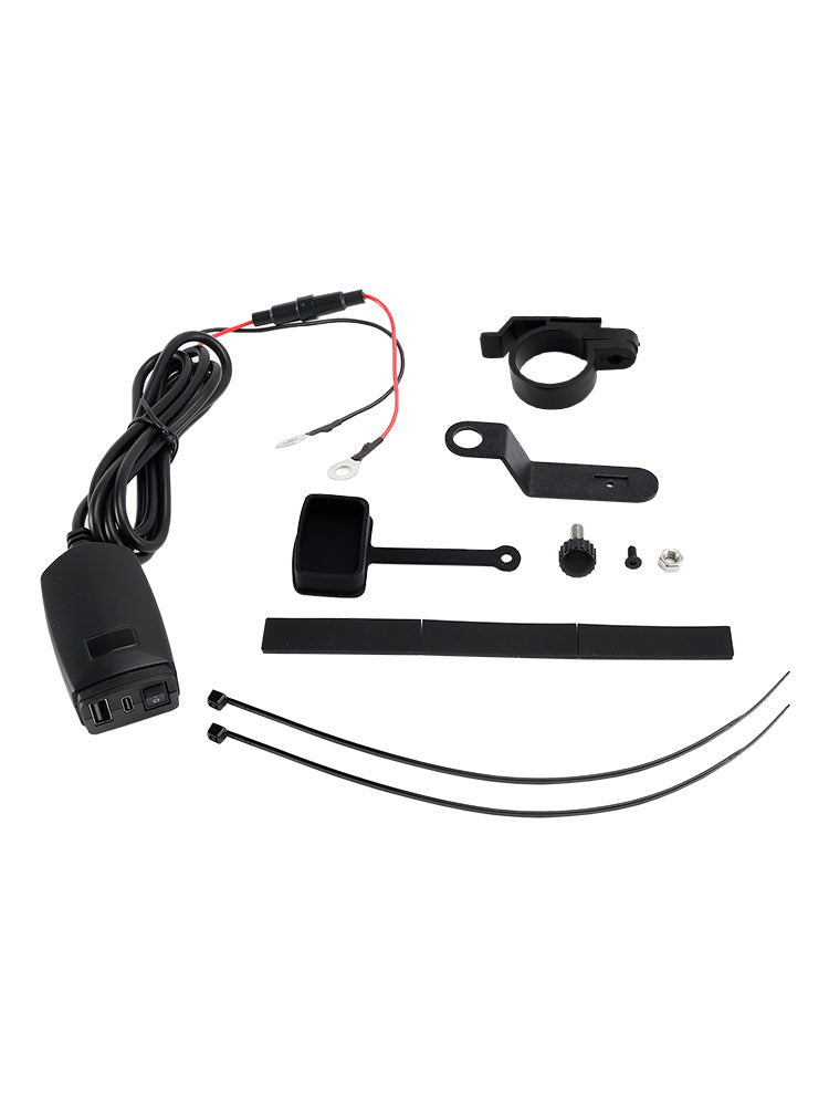 Motorcycle USB Super Fast Charger Handlebar Holder PD+QC3.0 Tpye-C Power Adapter