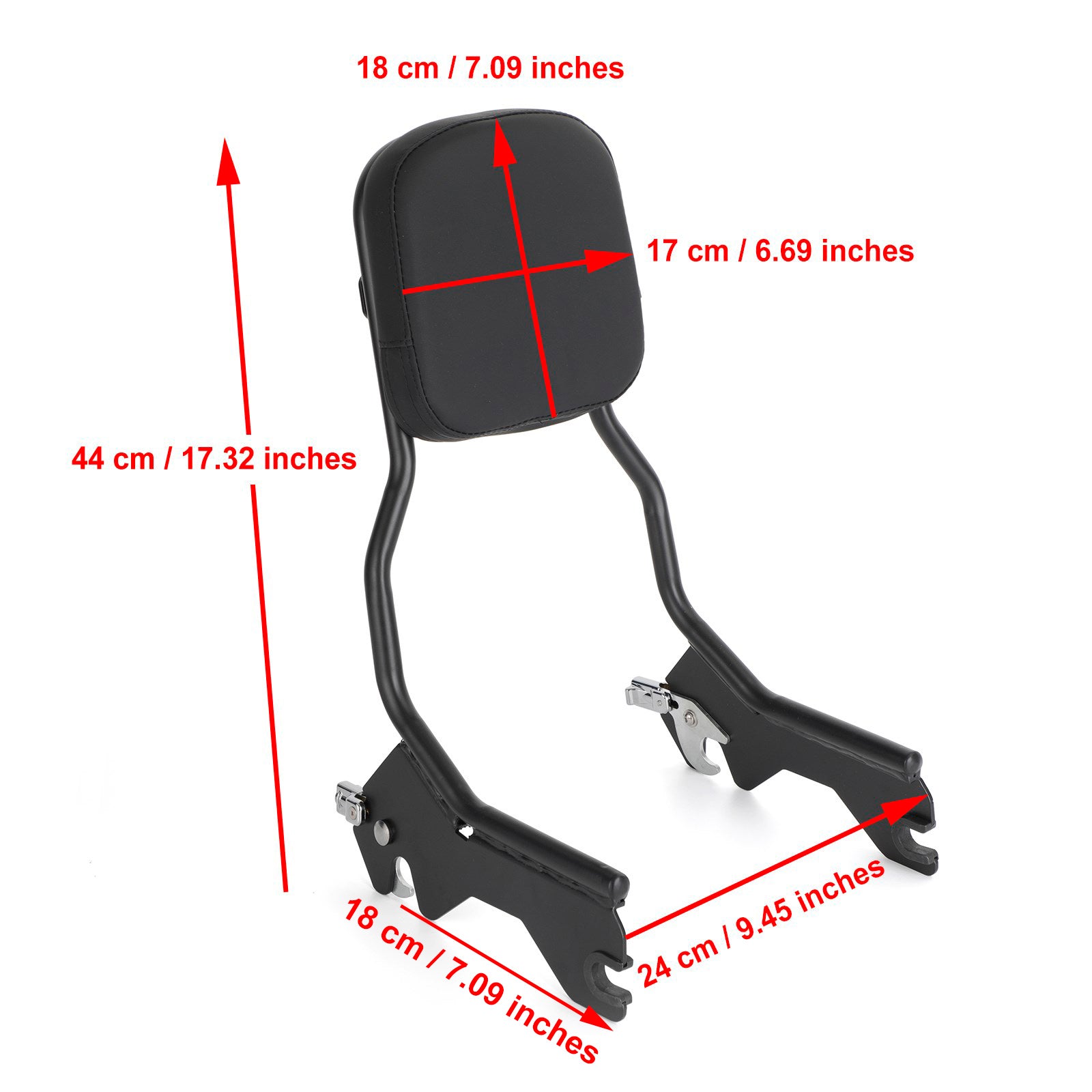 Respaldo de pasajero apto para Deluxe Heritage Classic Softail Slim FLSL 2018-2020 Genérico