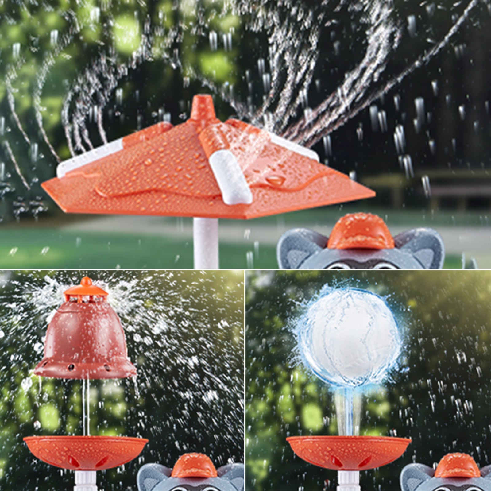 3In1 Lovely Shape Water Sprinkler With Baseball Play Toy Kid Outdoor Squirt Toy