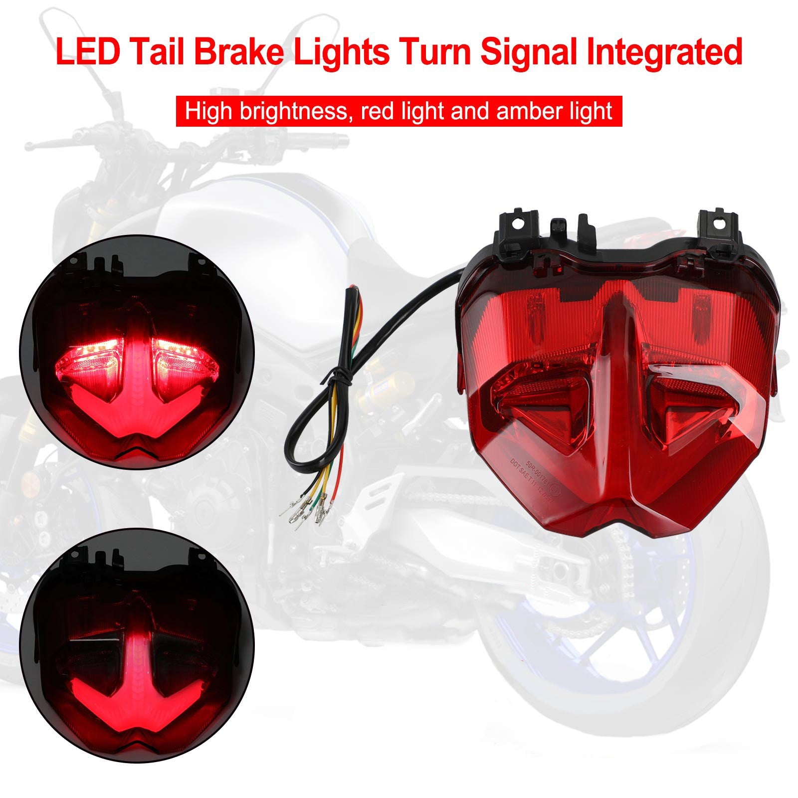 Tail Brake Lights Turn Signal Integrated For YAMAHA MT-09 MT10 SP 2021-2023 Generic