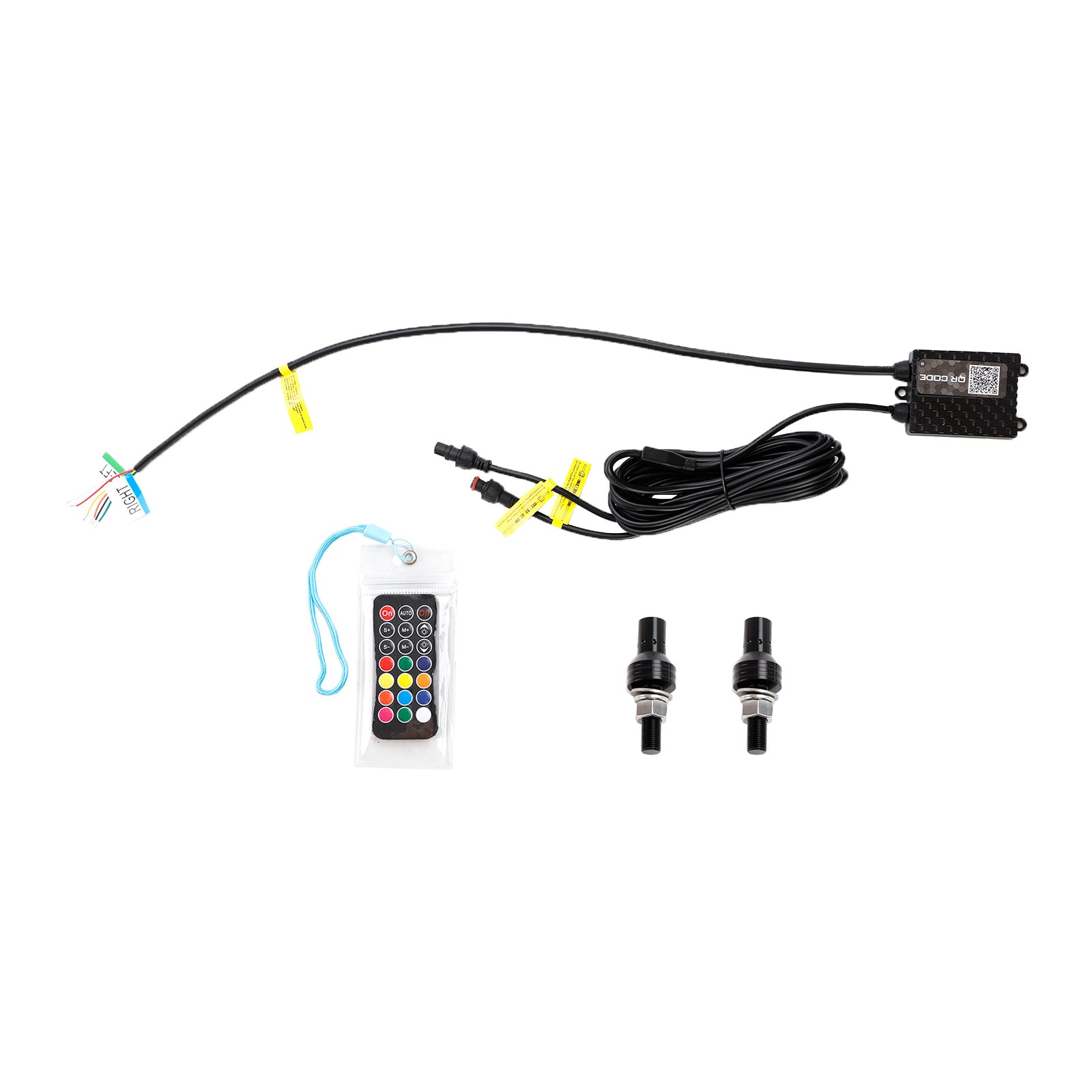 2X 3ft RGB LED Whip Lights Antenna W/ Flag Remote Control For Polaris RZR UTV ATV