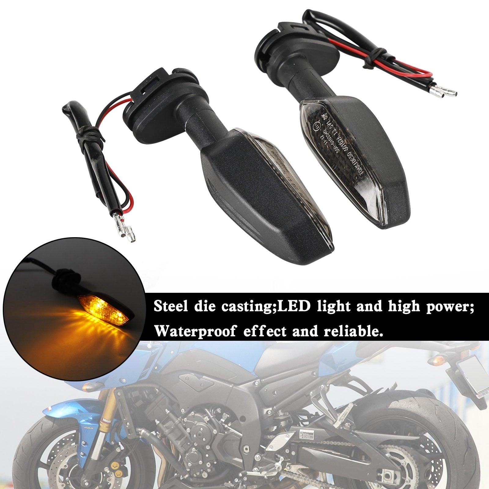 LED Turn Signal Lights Indicator Lamps For Yamaha FZ1 N FZ8 FZ6 FZ-6R TDM900 XJ6