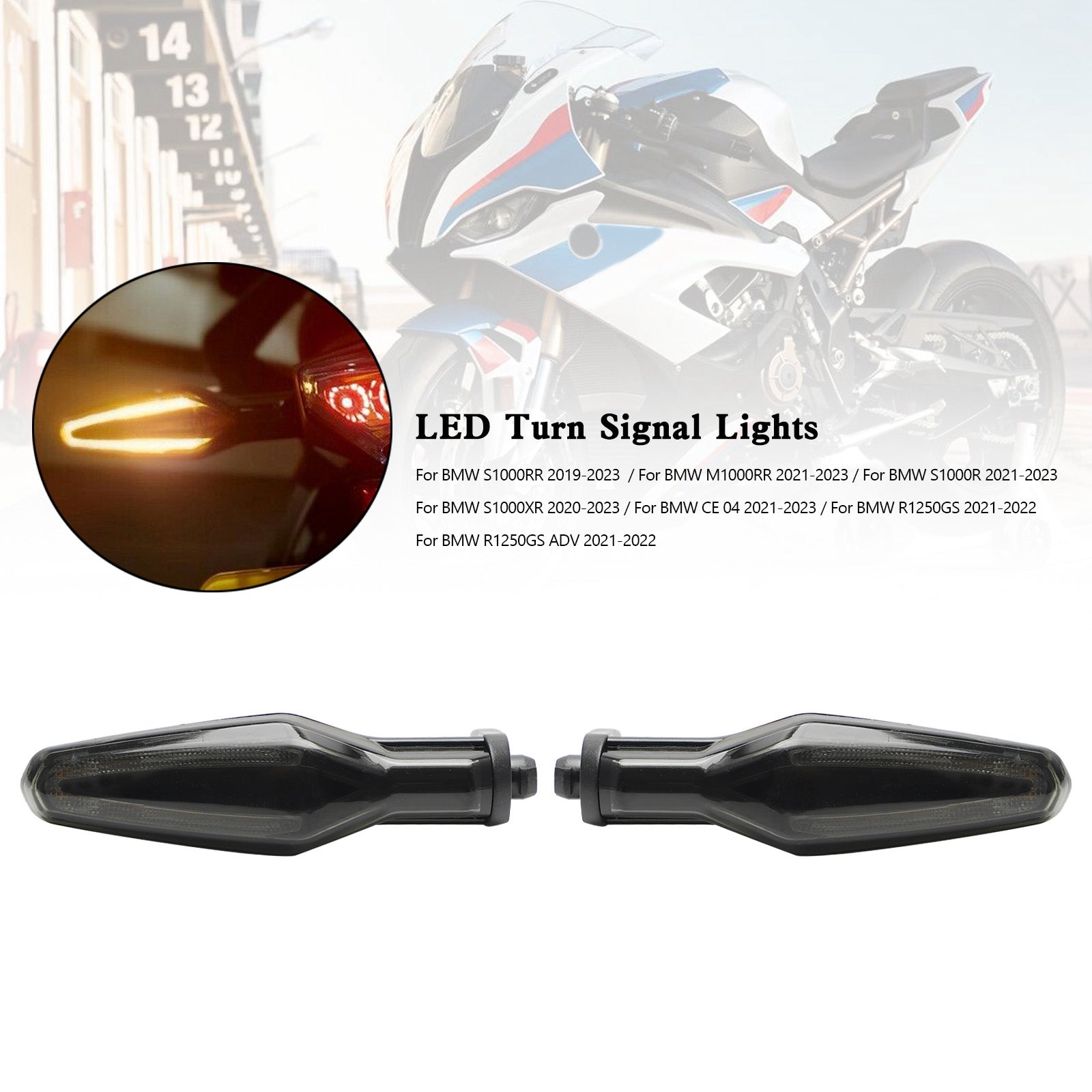 LED Turn Signal Lights For BMW S1000XR S1000R R1250GS ADV CE 04 2020-2023