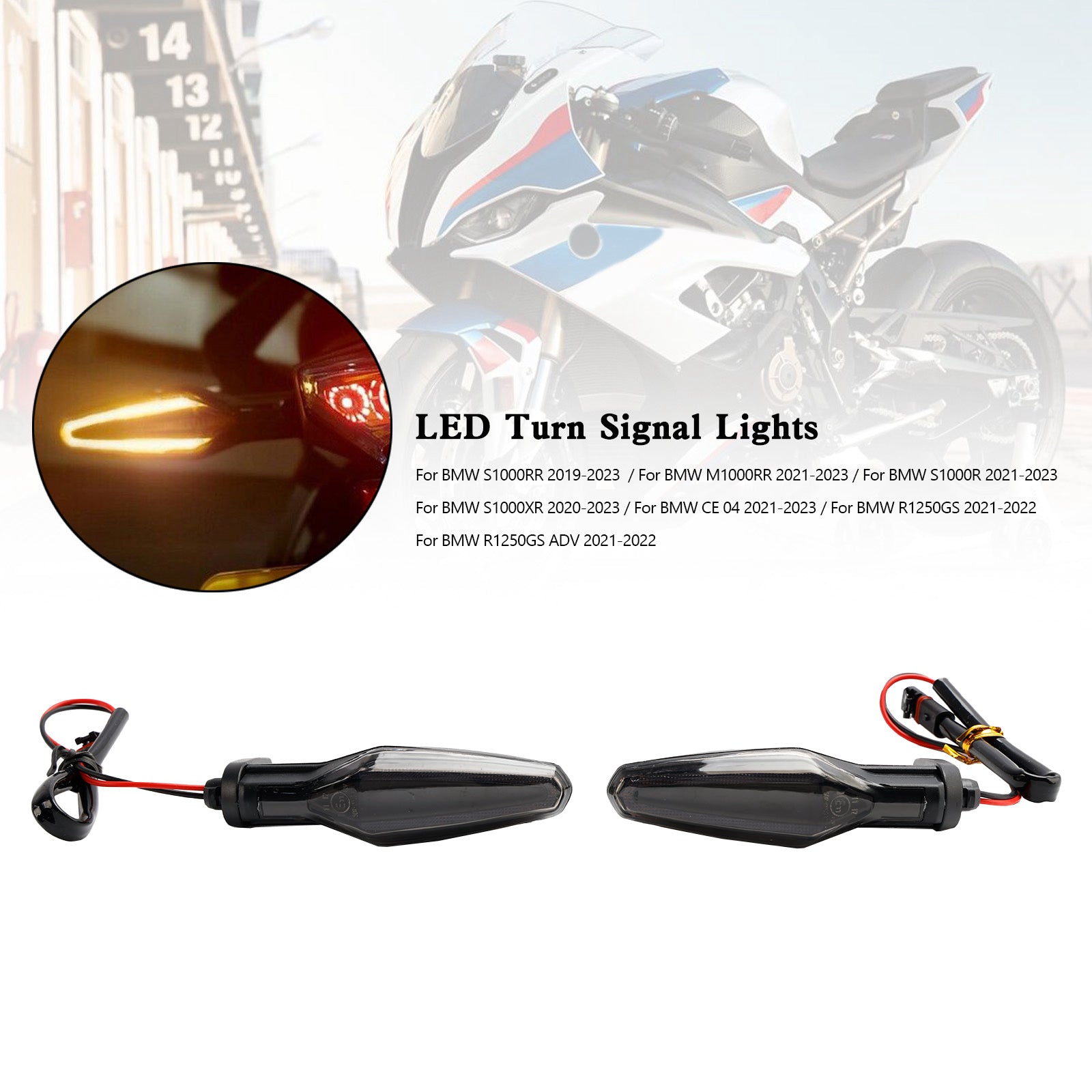 أضواء إشارة الانعطاف LED لسيارات BMW S1000XR S1000R R1250GS ADV CE 04 2020-2023