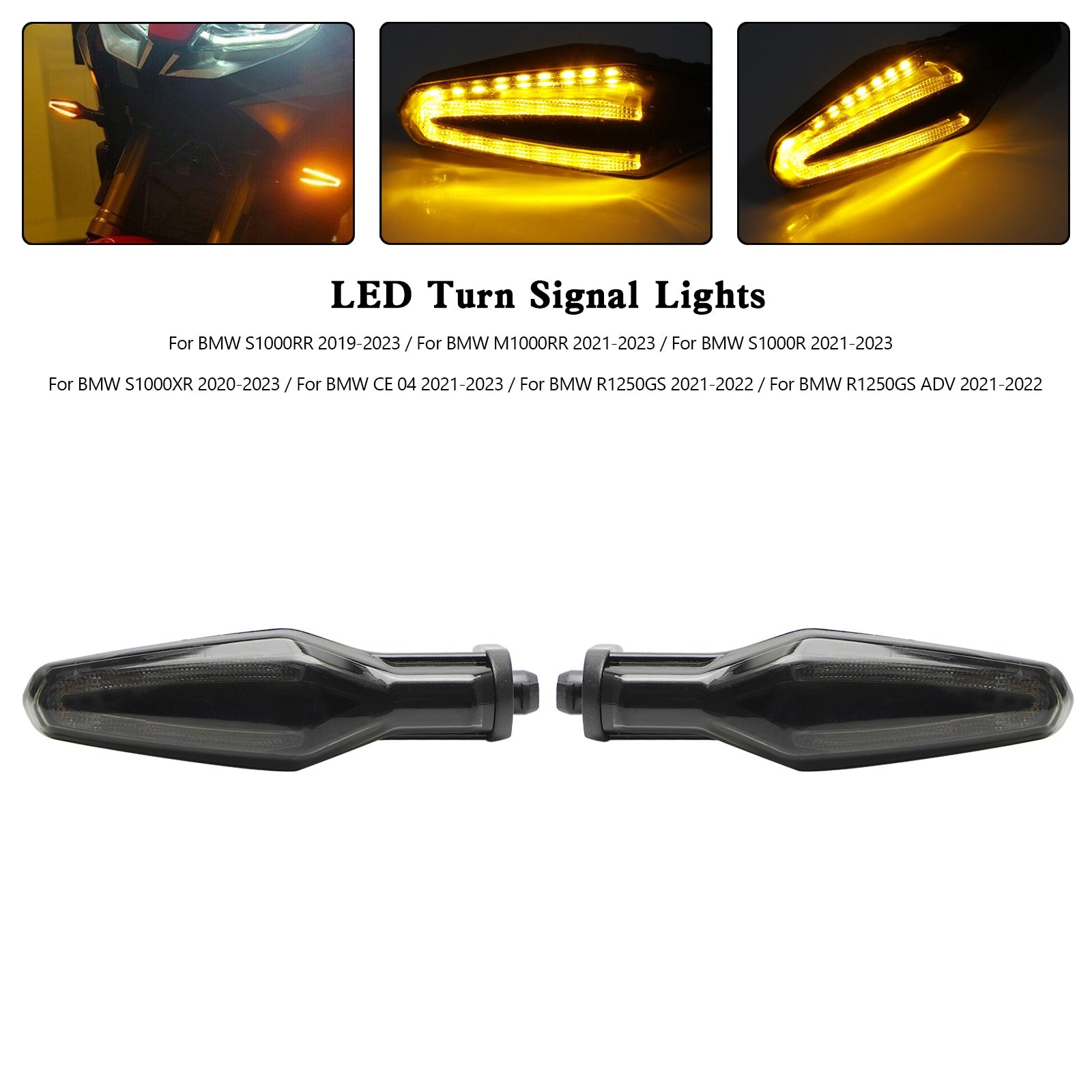 LED Turn Signal Lights For BMW S1000XR S1000R R1250GS ADV CE 04 2020-2023