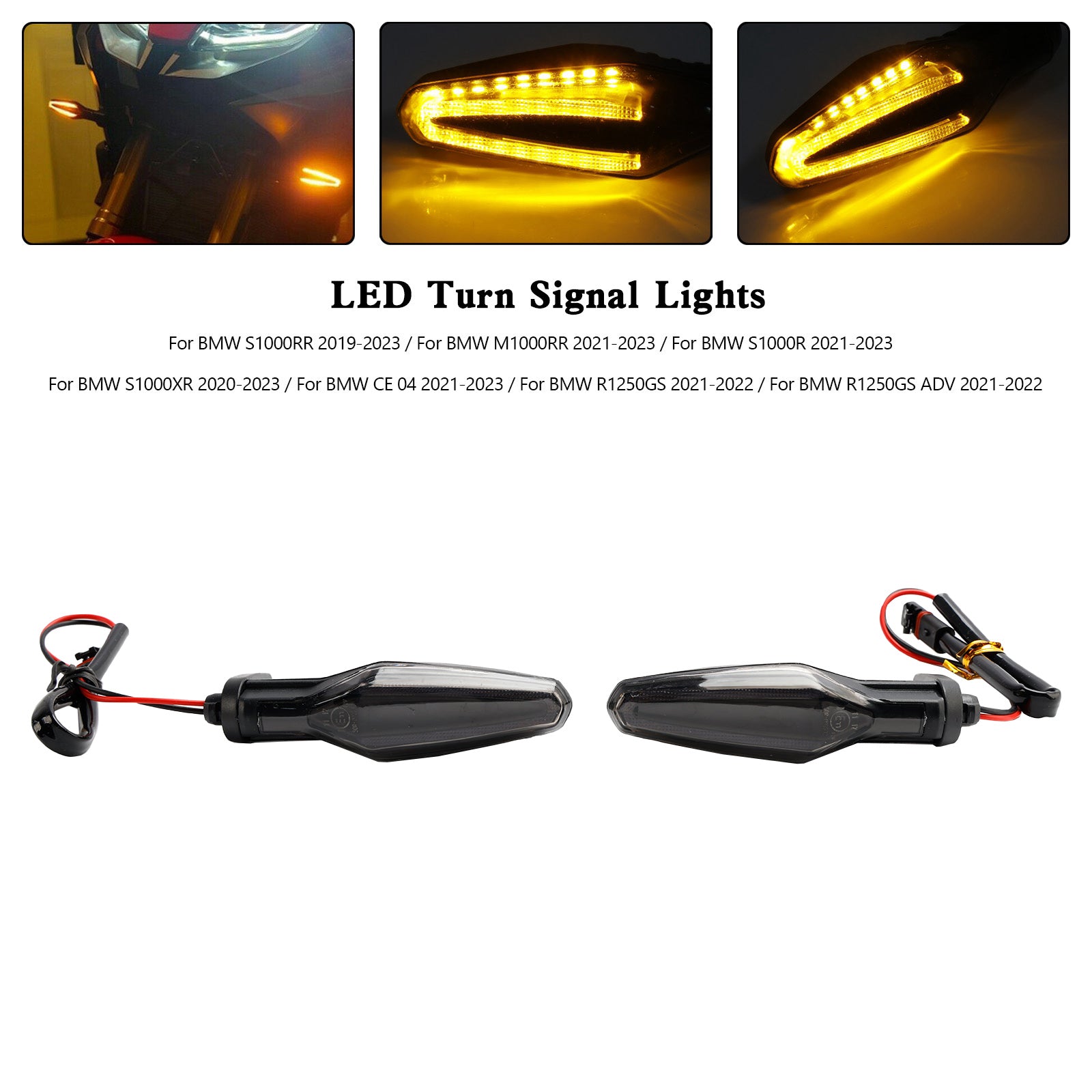 أضواء إشارة الانعطاف LED لسيارات BMW S1000XR S1000R R1250GS ADV CE 04 2020-2023