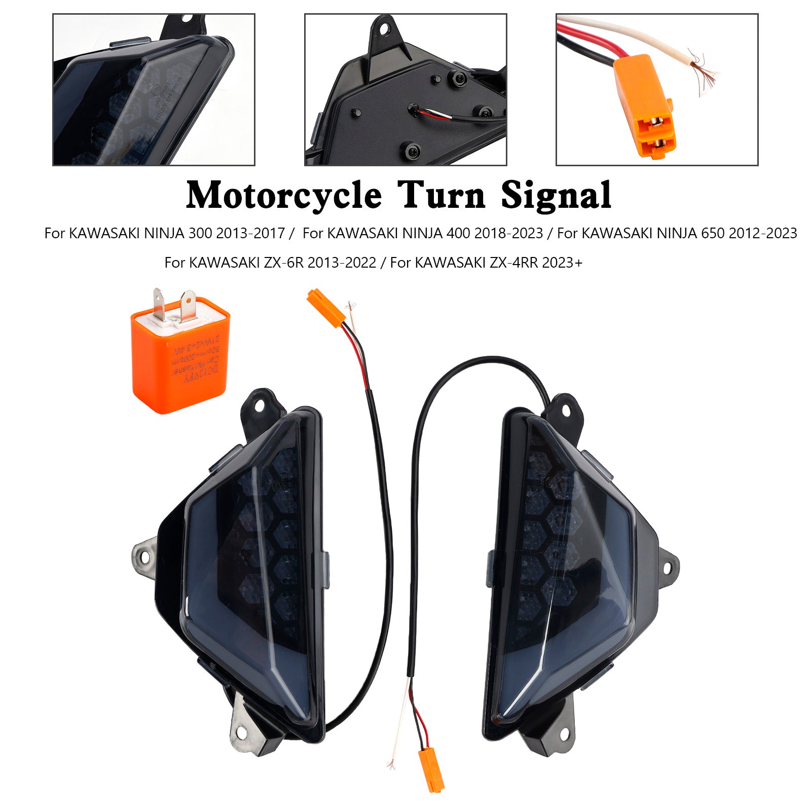 가와사키 닌자 300 400 650 ZX-6R ZX-4RR 2013+ LED 전면 방향 지시등