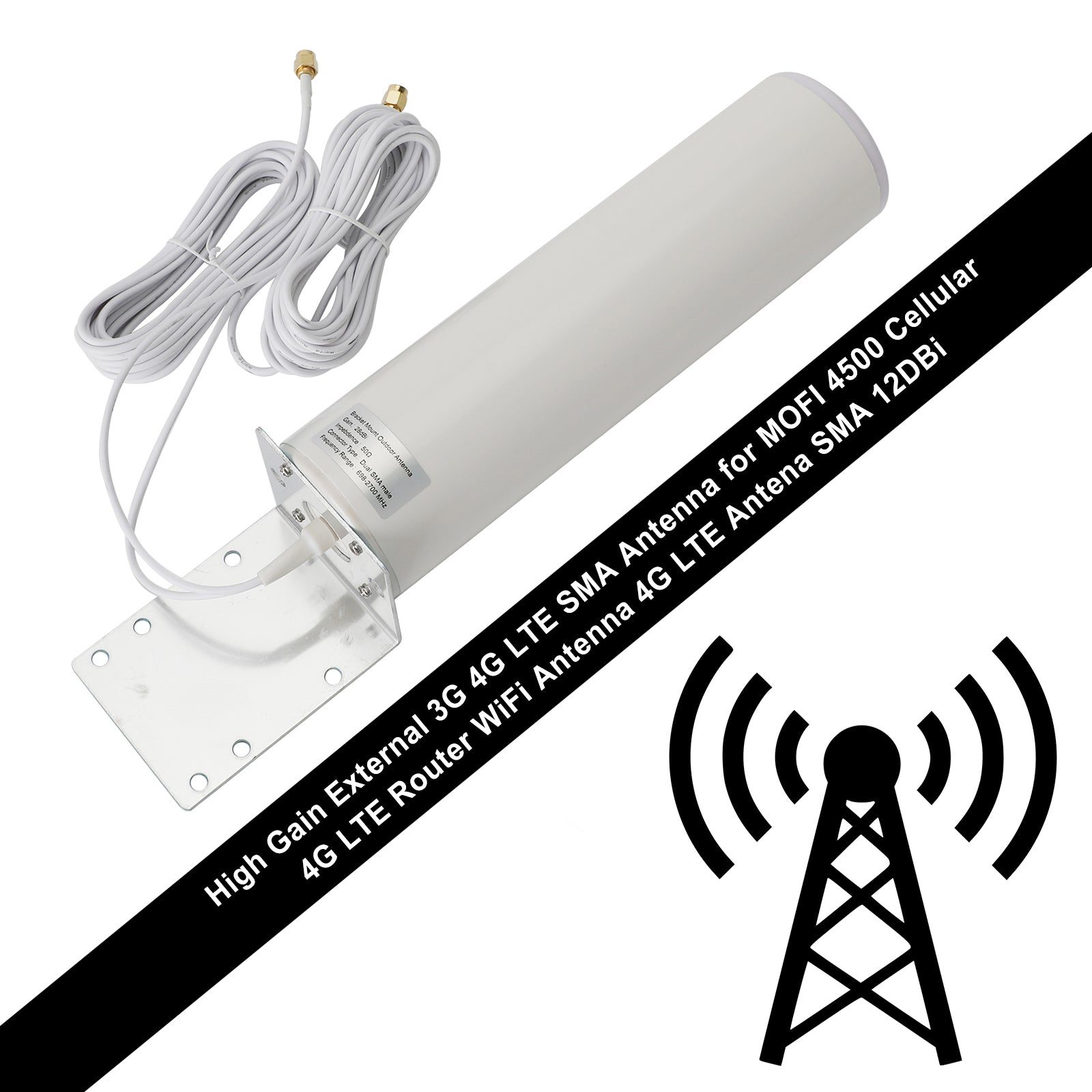 28DBi High Gain External 3G 4G LTE SMA Antenna for MOFI 4500 Cellular LTE Router