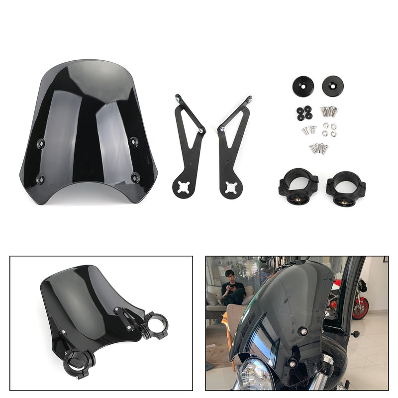 Parabrisas ABS para motocicleta, para modelos Harley Dyna Softail, negro, genérico, CA Market