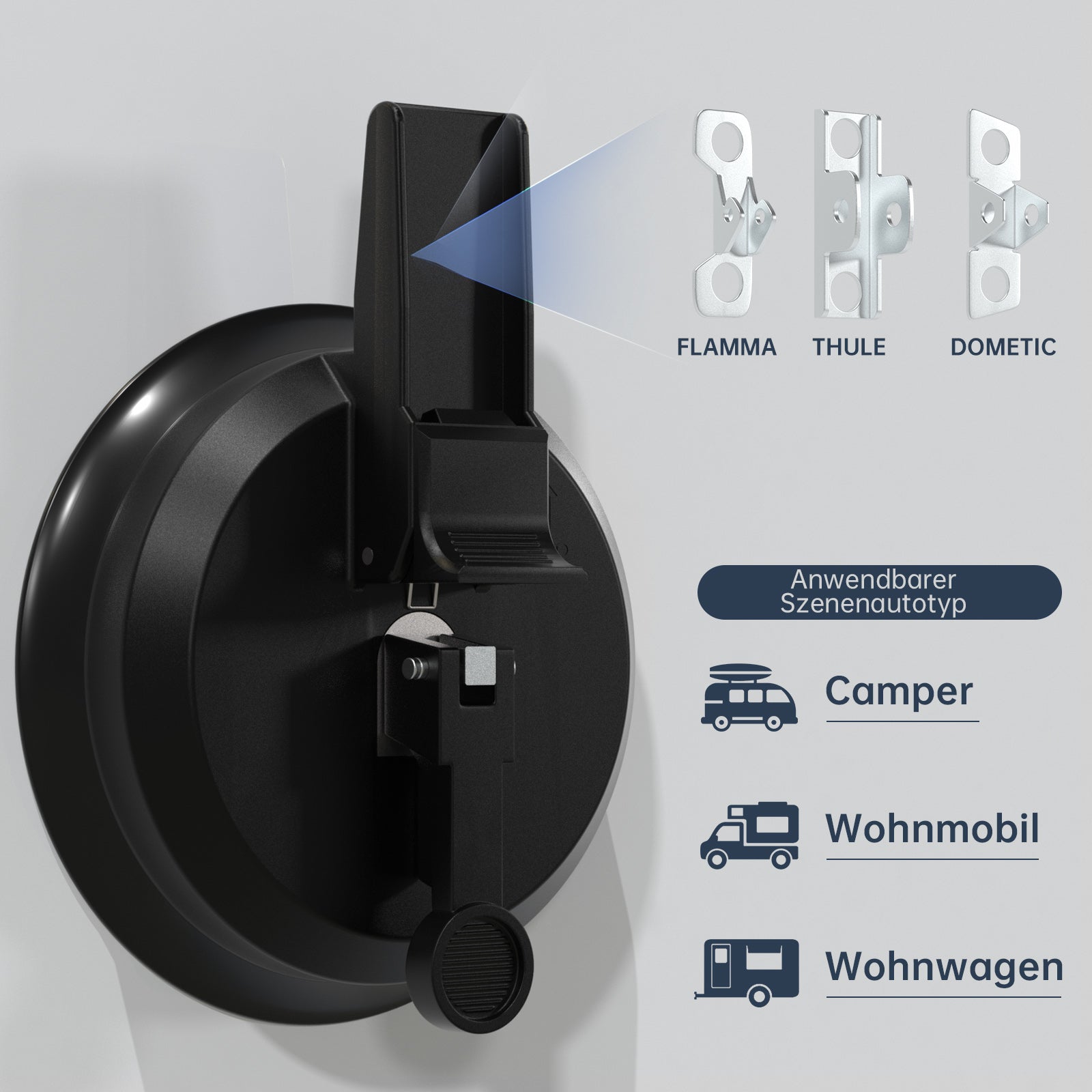 Soporte de pie para toldo de caravana, ventosa para RV, Thule/Fiamma y Dometic