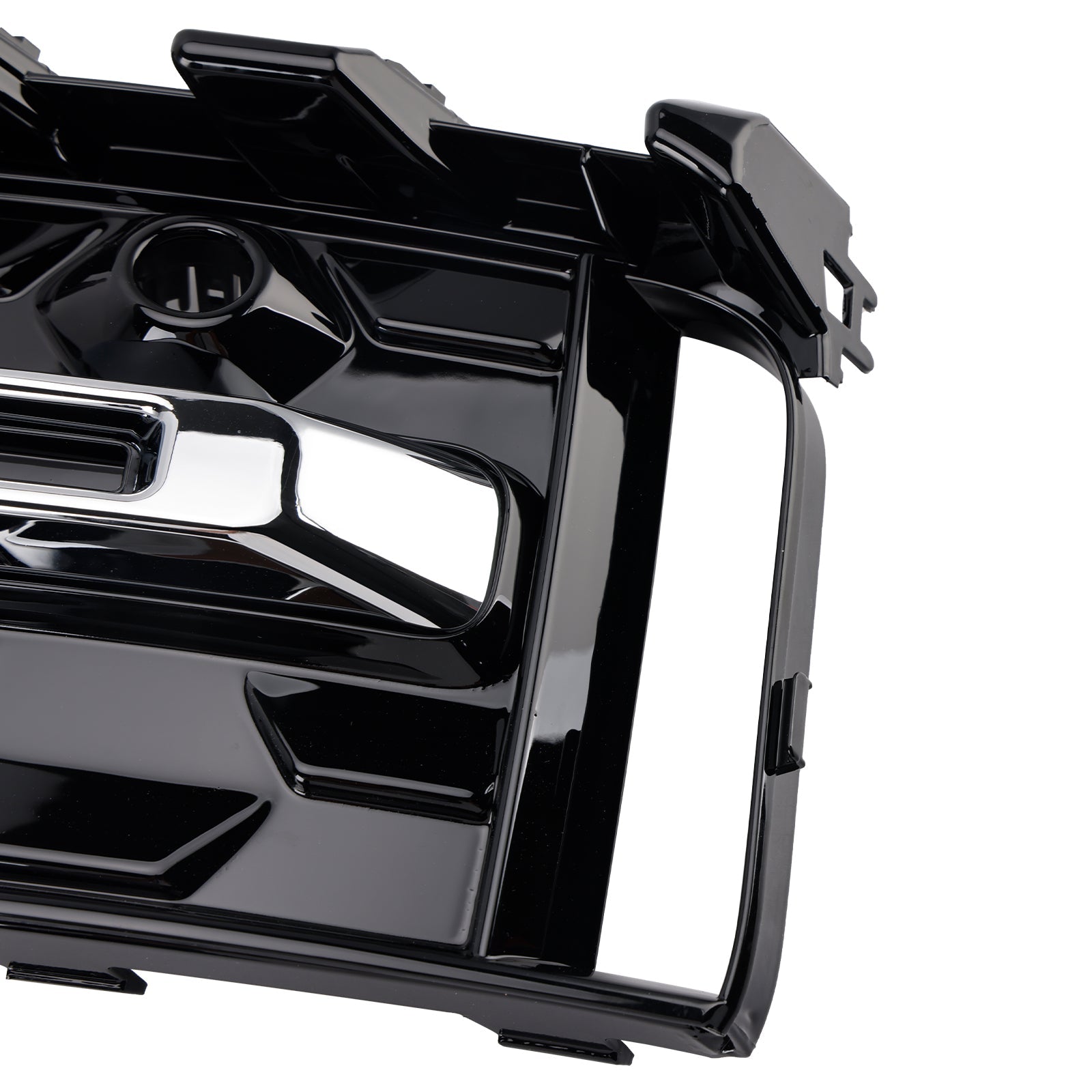 2023+  Audi A6 C8PA S-Line S6 2PCS Front Bumper Fog Light Grille Trim Black Chrome