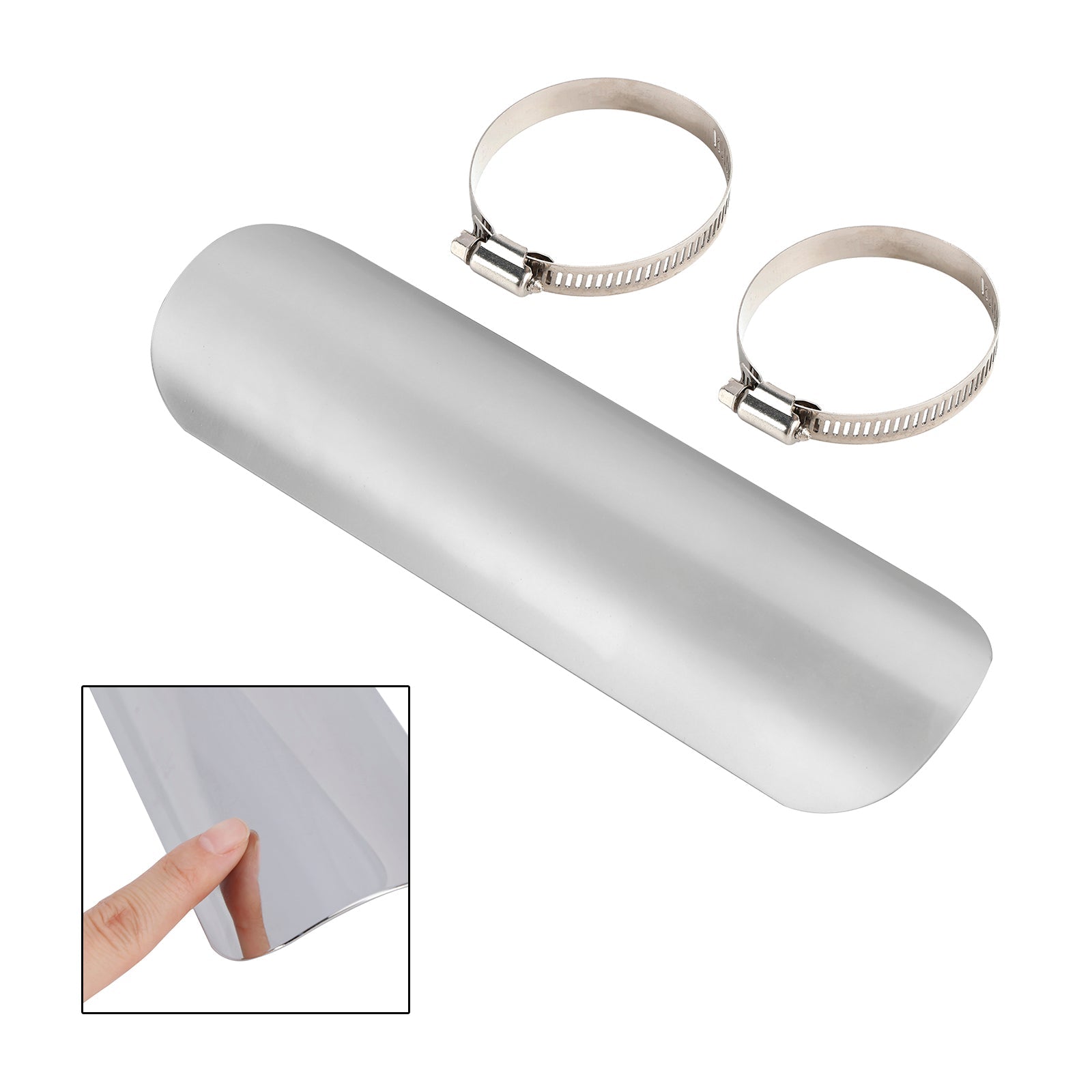 Steel Exhaust Muffler Pipe Heat Deflector Cover Chromeb For Motorcycle Scooter BlackD