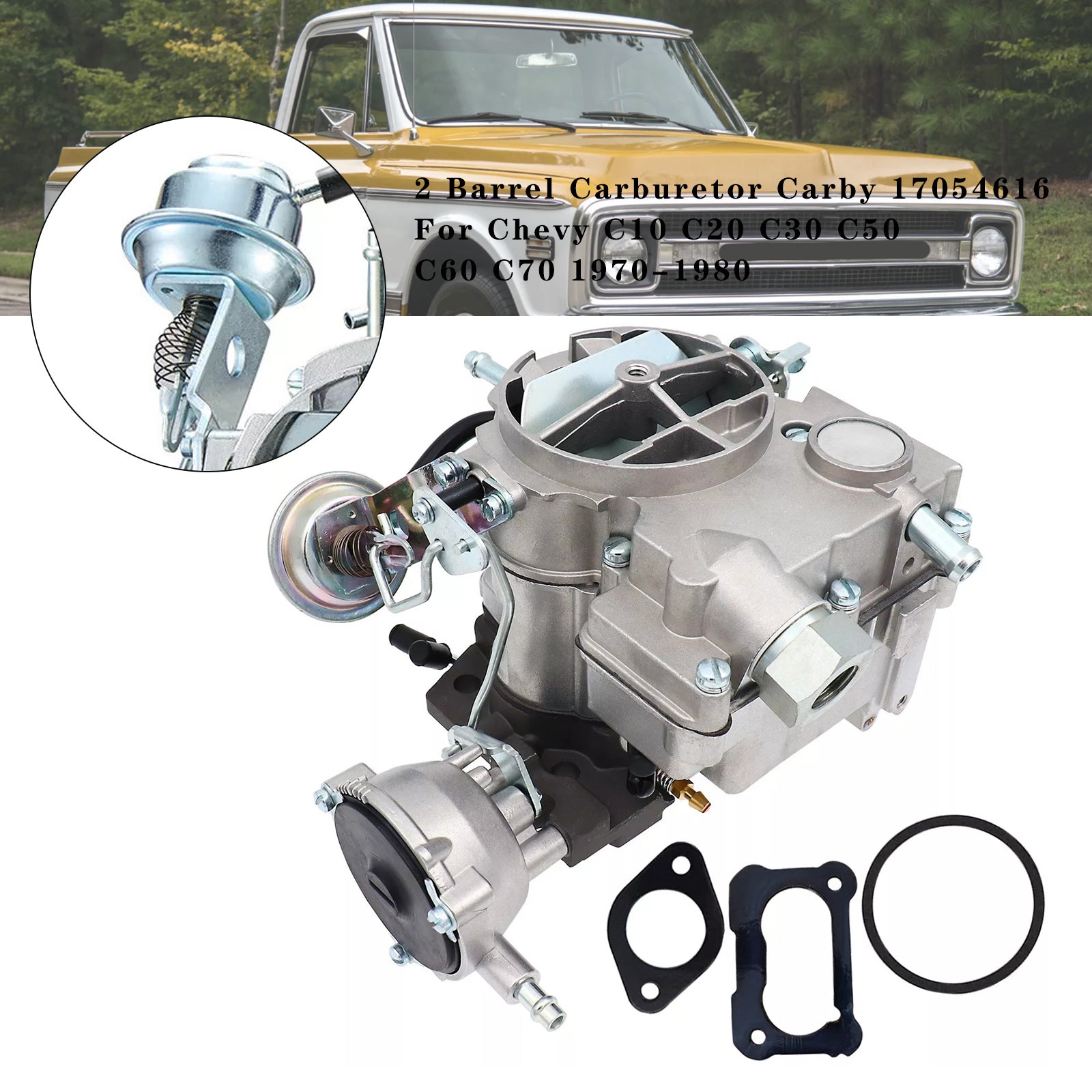 2 Barrel Carburetor Carby 17054616 For Chevy C10 C20 C30 C50 C60 C70 1970-1980