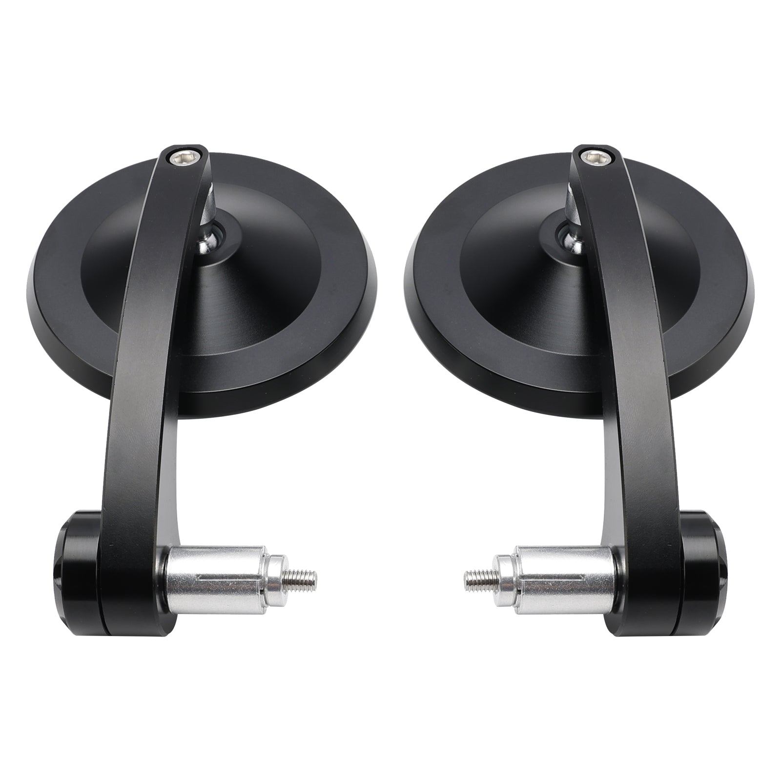 Pair Motorcycle Round 7/8" CNC Bar End Rearview Side Mirrors Bobber Cafe Racer