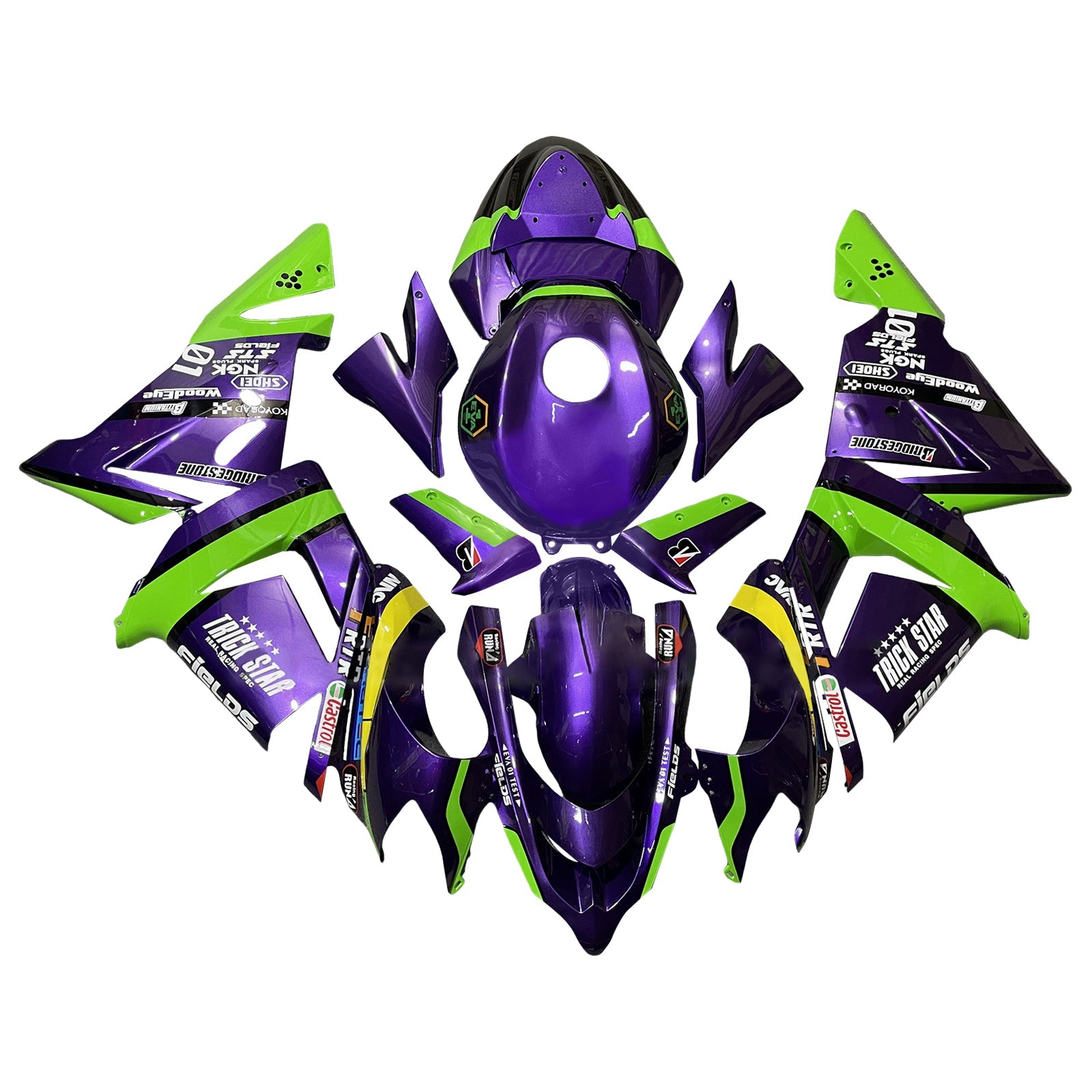 Injection Fairing Kit Bodywork Plastic ABS fit For Kawasaki ZX10R 2004-2005