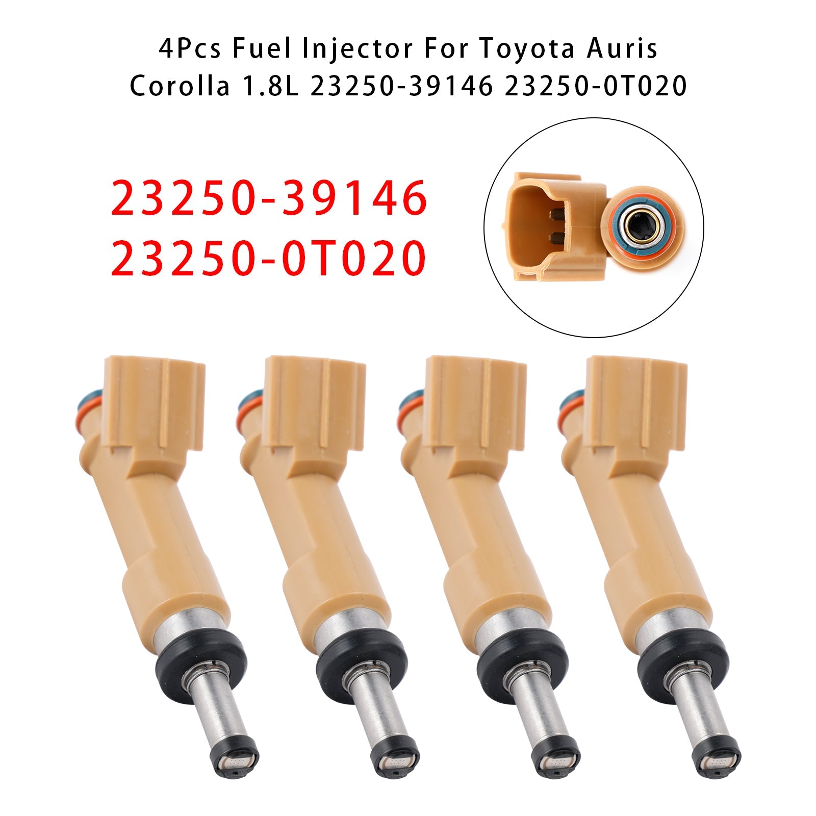 4Pcs Fuel Injector For Toyota Auris Corolla 1.8L 23250-39146 23250-0T020
