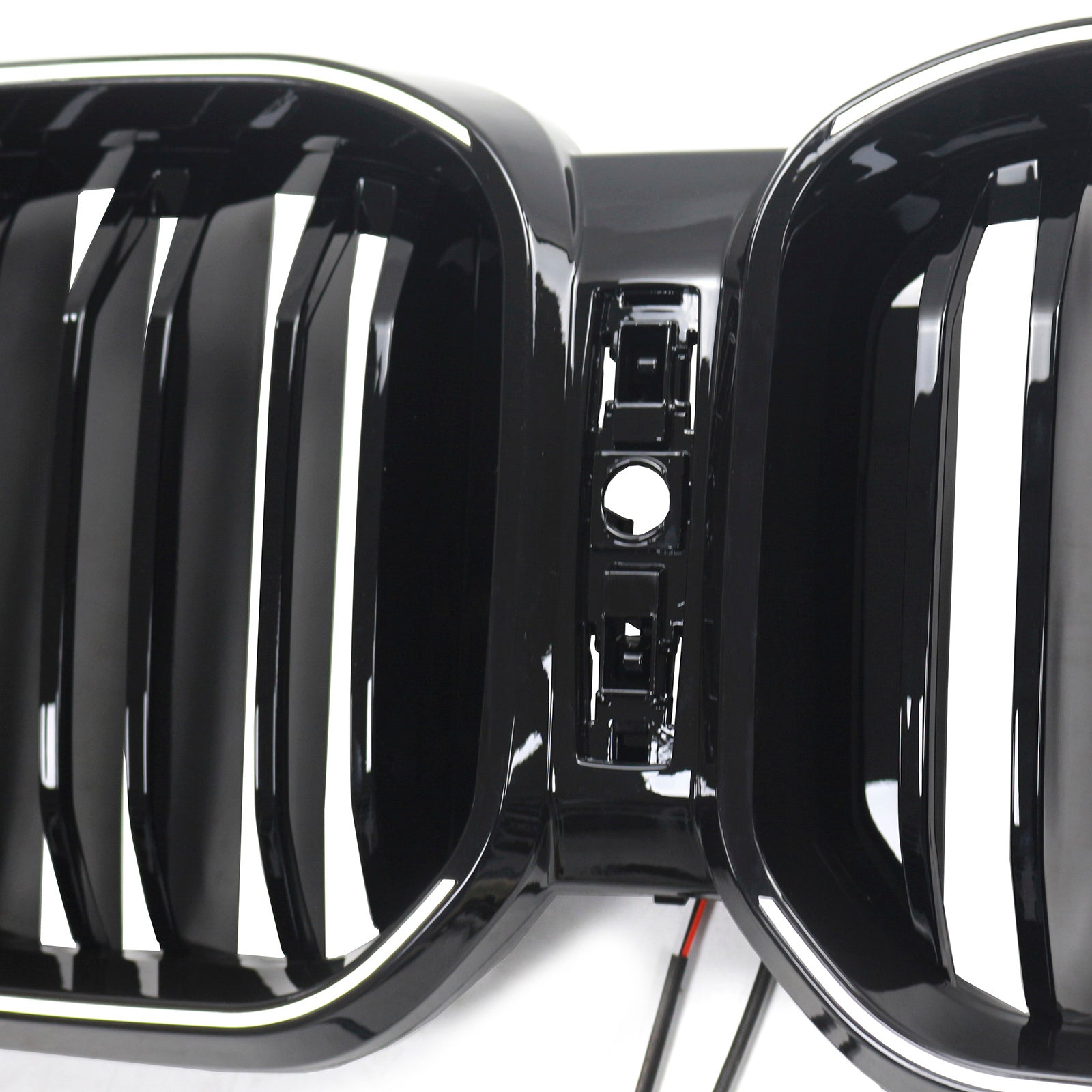 Double Slat Glossy Black Bumper Kidney Grille Fit BMW X3 G01 X4 G02 2022-2025