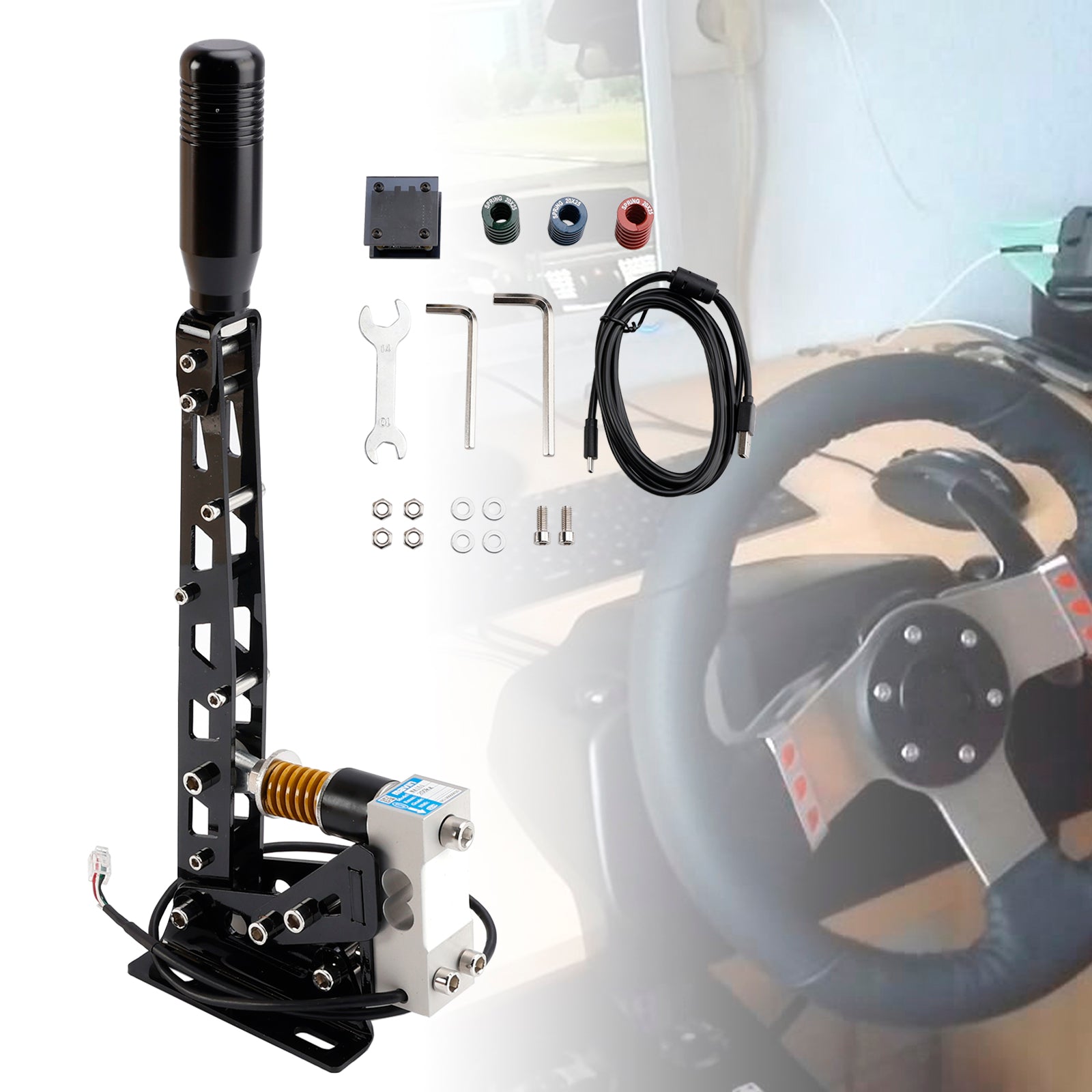 SIM USB Handbrake PC 64bit 200KG Load Cell Racing Games For Logitech G29/G27/G25