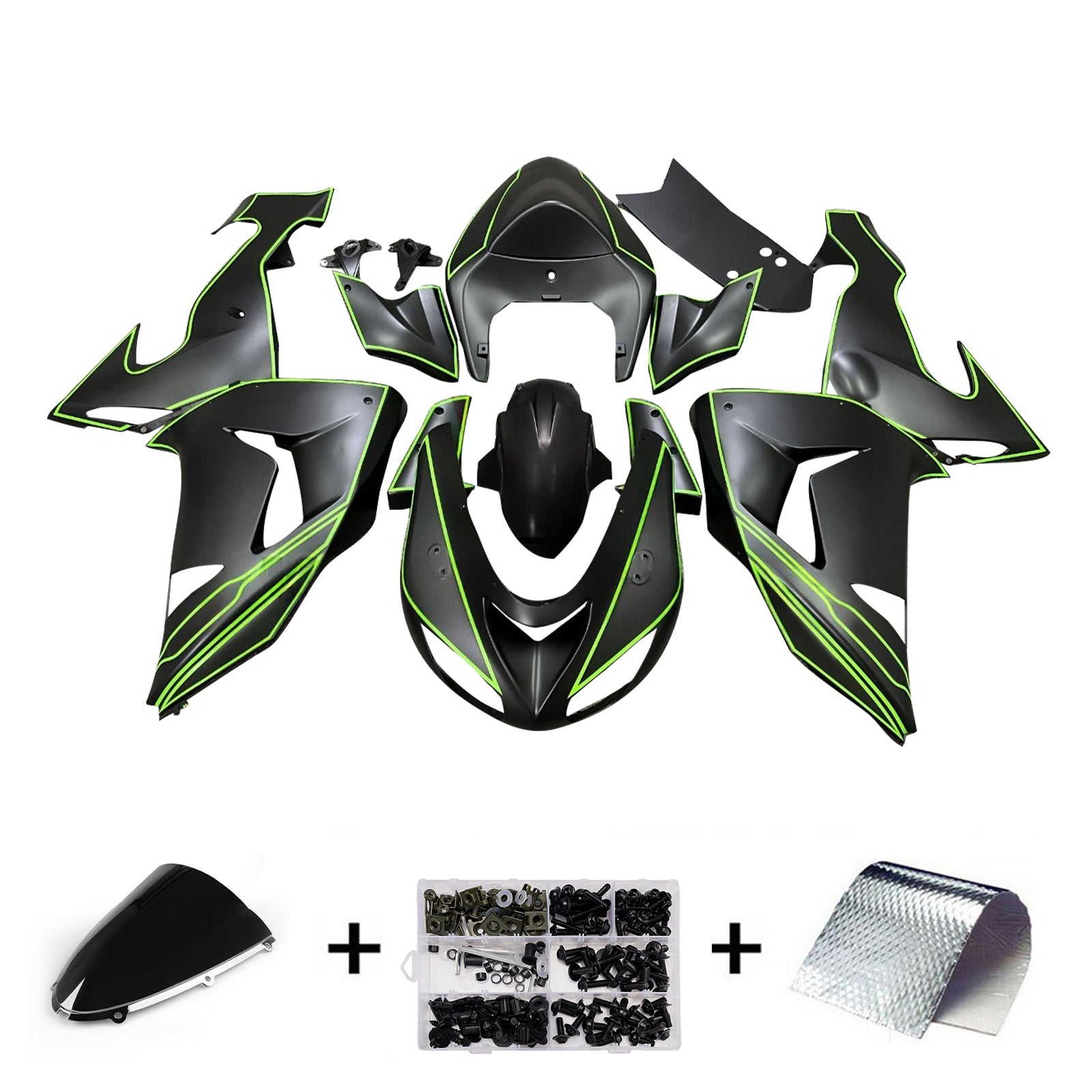 Injection Fairing Kit Bodywork Plastic ABS fit For Kawasaki ZX10R 2006-2007