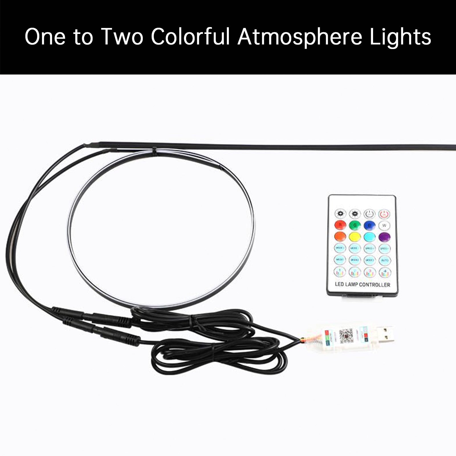 Central Control Ambient Interior Colorful LED Flowing Decorative Light 110cm+35cm
