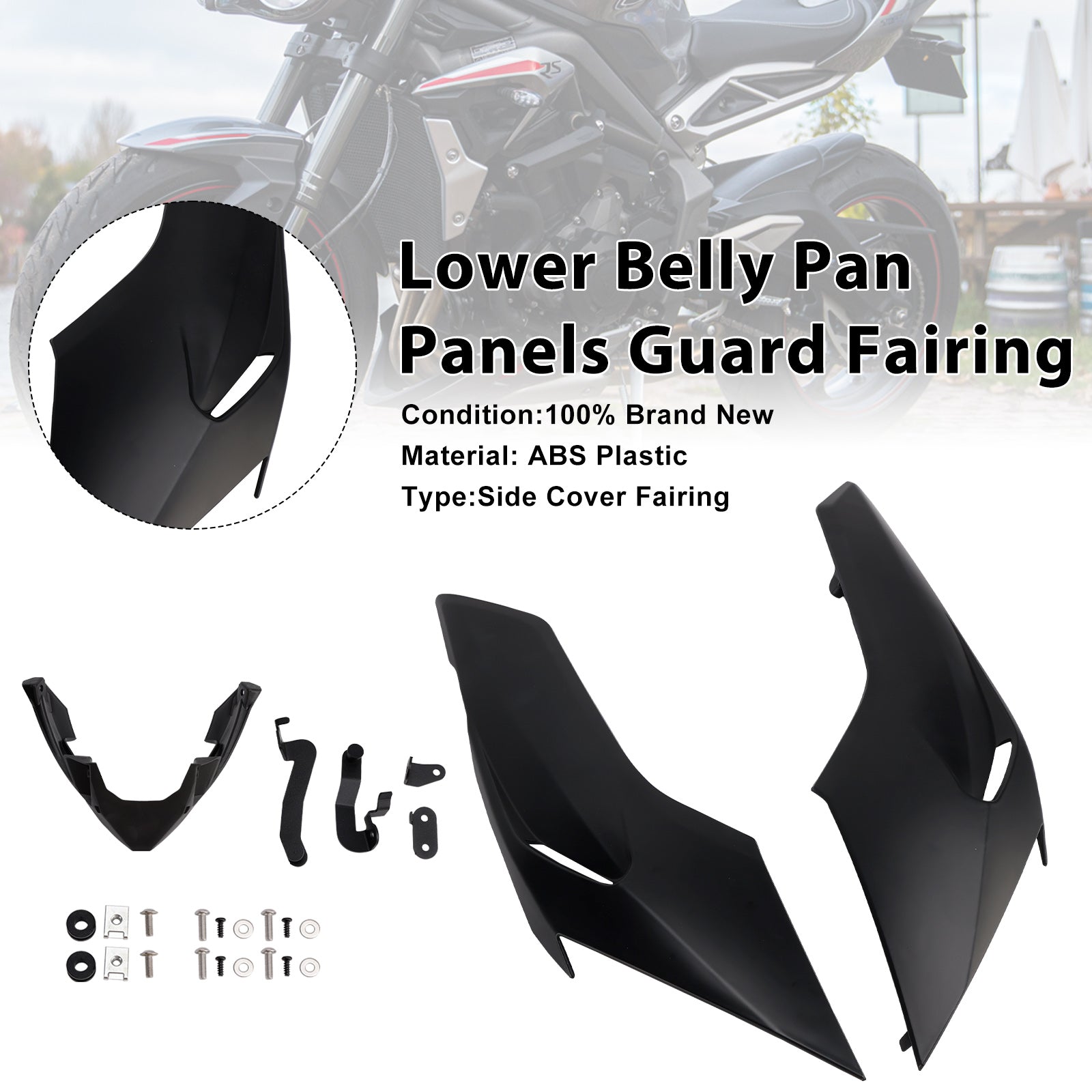 Lower Belly Pan Panels Guard Fairing For Street Triple 765 R/RS 2020-2022