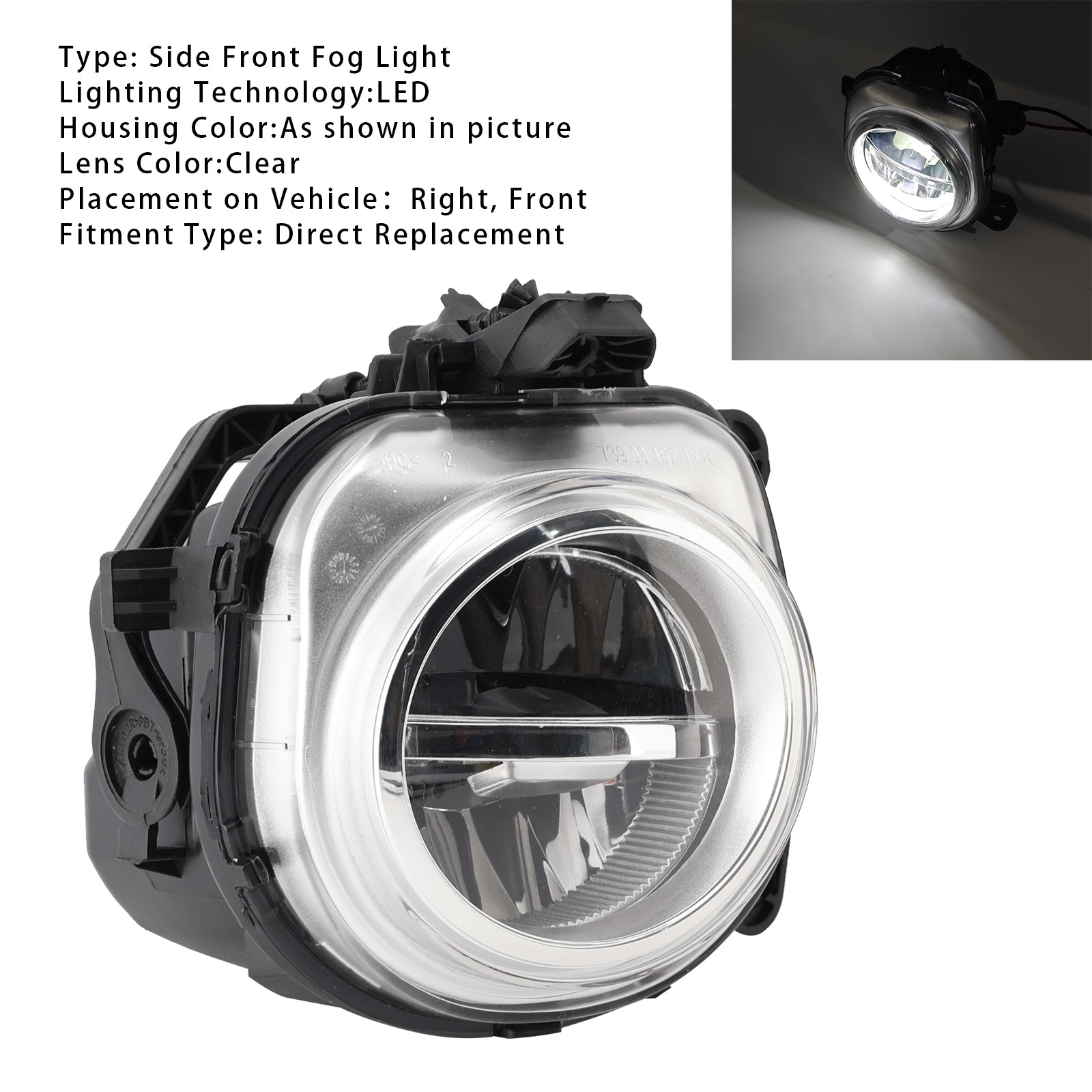 1 Pcs LED Front Right Fog Light For BMW X3 F25 X4 F26 X5 F15 X6 F16 63177317252