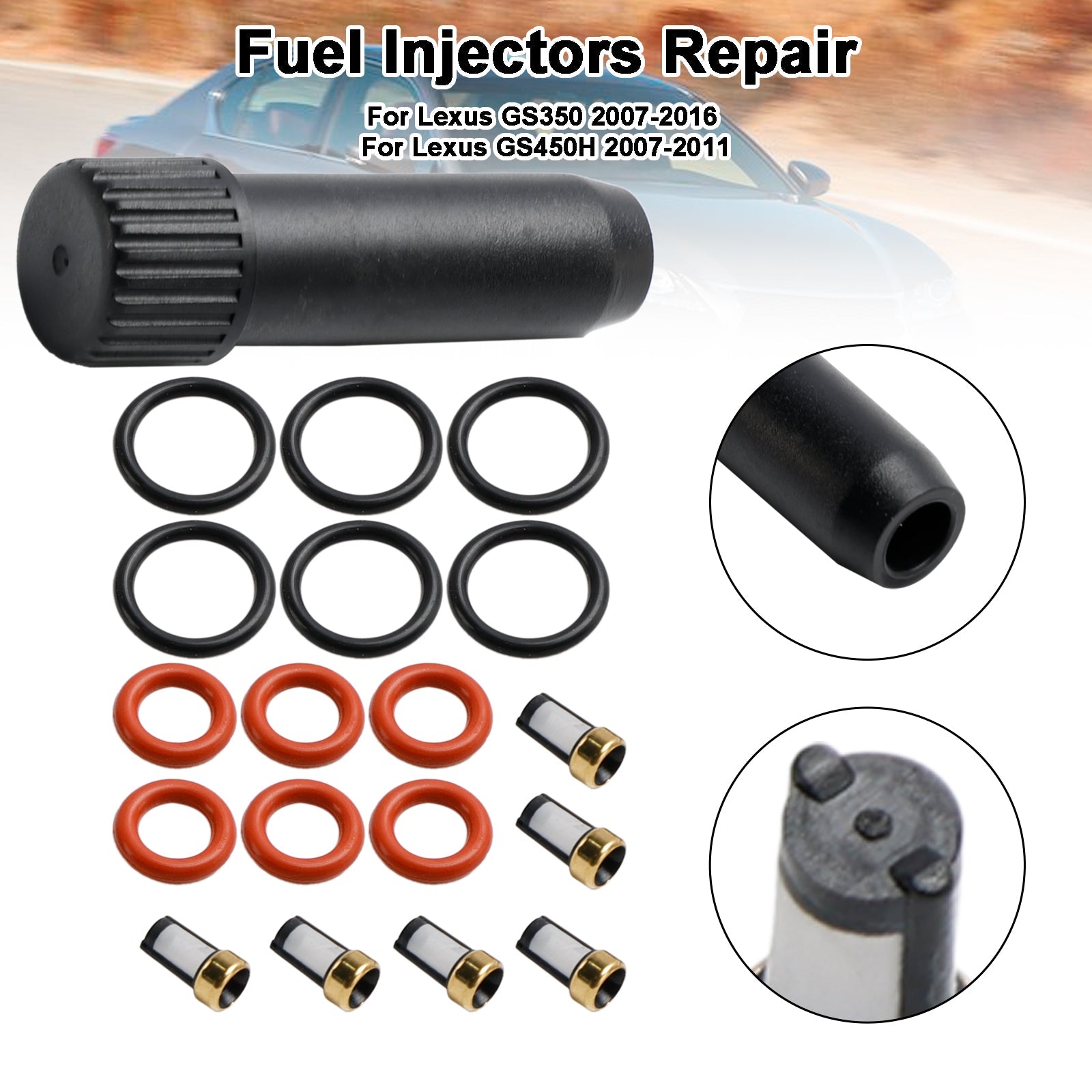 6PCS Fuel Injector Repair Seal Kit FJ786 Fit Lexus IS350 GS350 GS450h IS