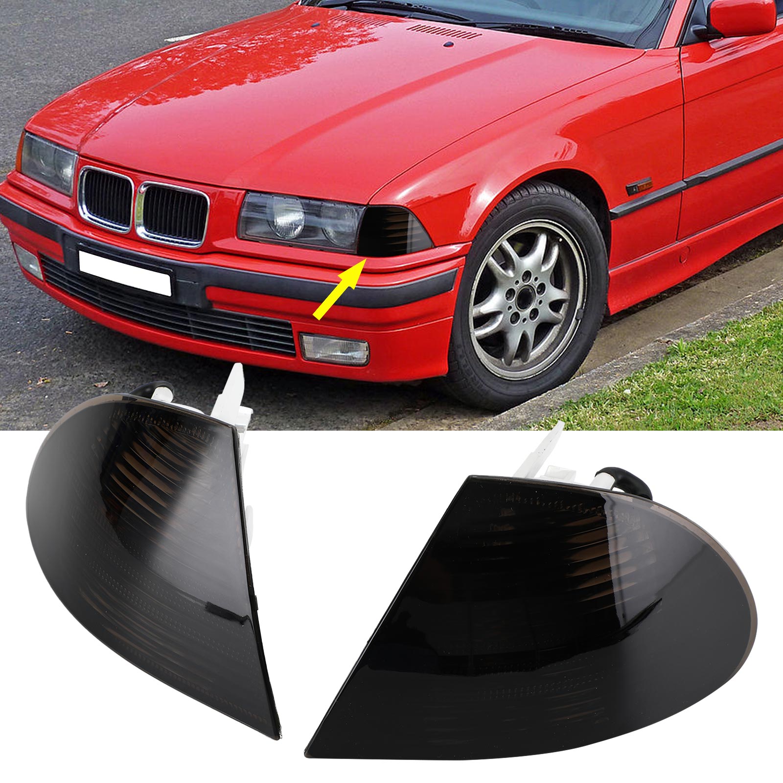 1998-2001 BMW 3 Series E46 Sedan Pair Gray Corner Side Light For 63136902766