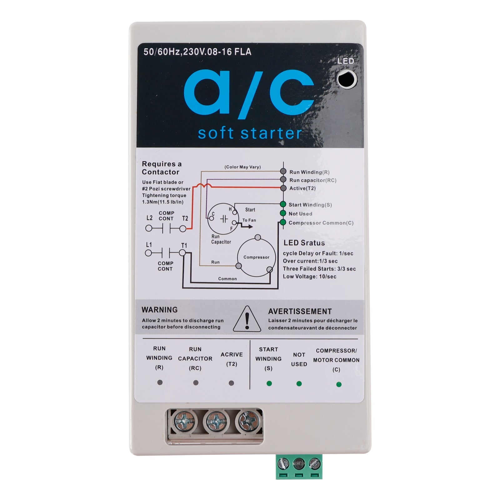 08-16A Soft Start Module For 1.75-3.5 Ton AC Units Reverse Motor Protection