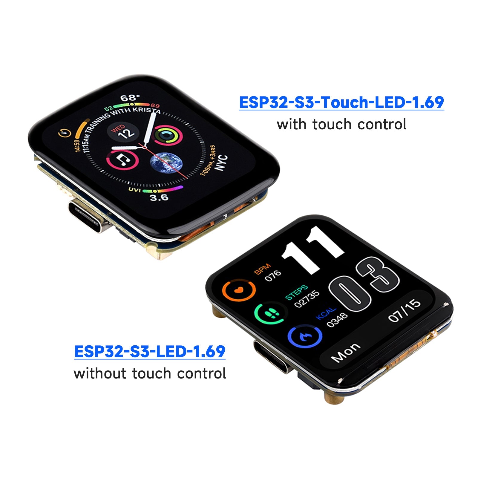 ESP32-S3 1.69-inch Touch Screen Development Board WIFI Bluetooth 262K Color LCD