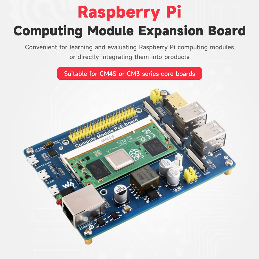 Raspberry Pi Compute Module Expansion Board CM4S/CM3/3+/3+Lite POE Pow