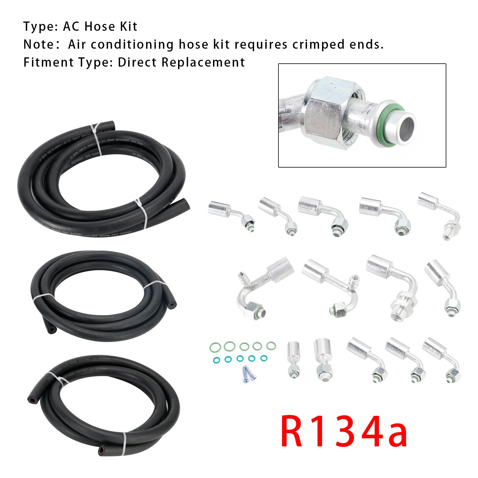 AC Hose Kit R134a For Buick Chevrolet Cadillac GMC GM Air Conditioning
