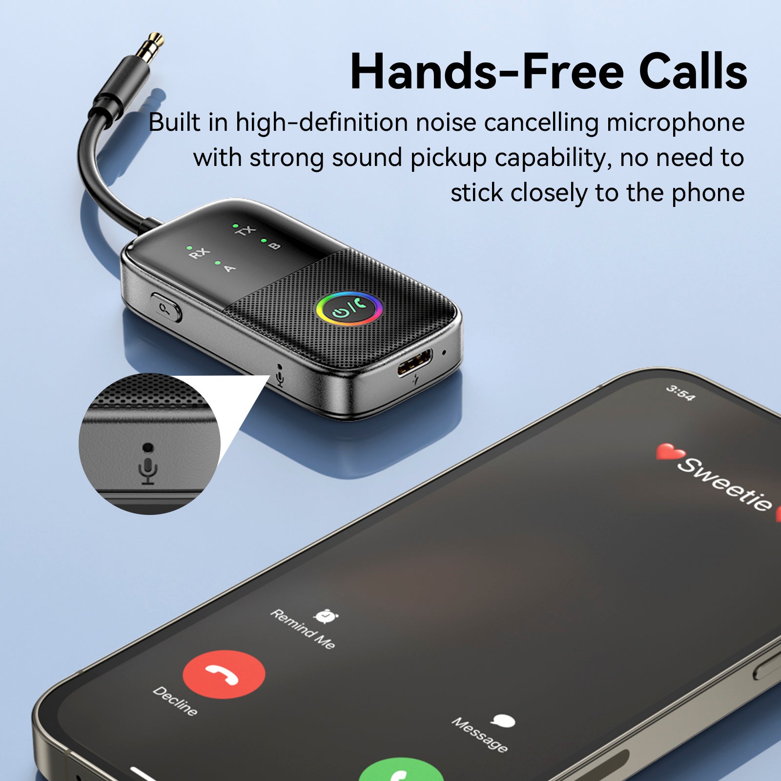 Bluetooth Receiver Transmitter Two-in-One AUX Car Hands-free Adapter Two-to-Two