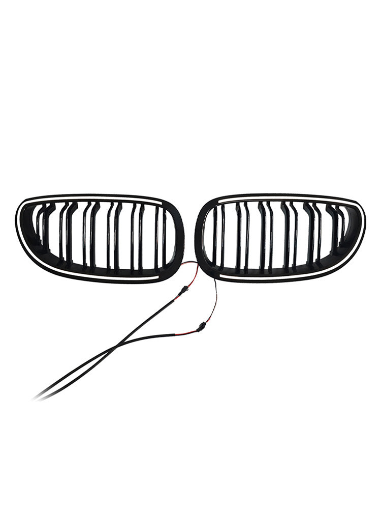 2004-2009 For BMW 5 Series Sedan E60 520d 525d 530d 535d 2PCS Glossy Black Front Sport Kidney Grille