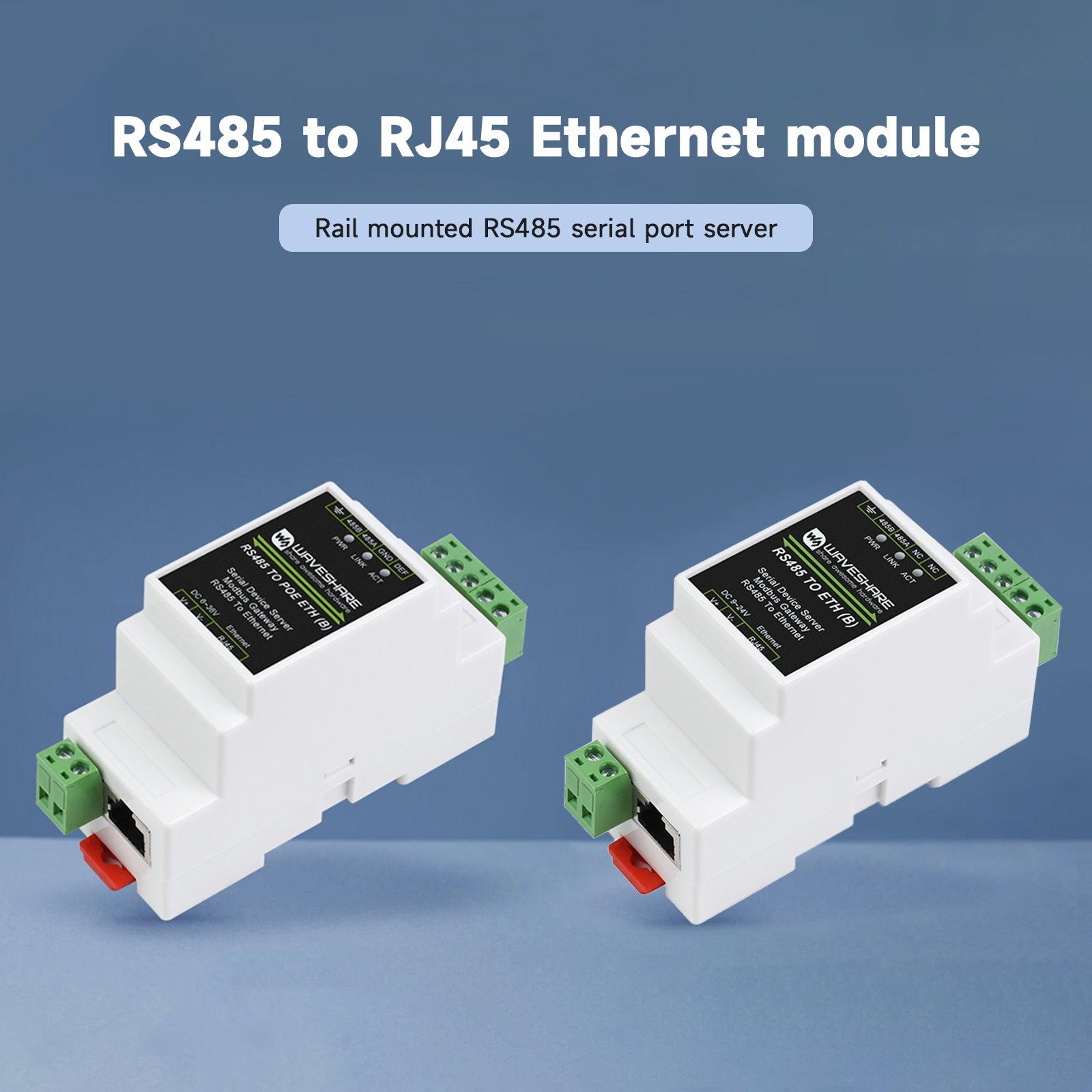 Industrial RS485 to RJ45 Ethernet Module Multi-Host to Serial Port Modbus Gateway