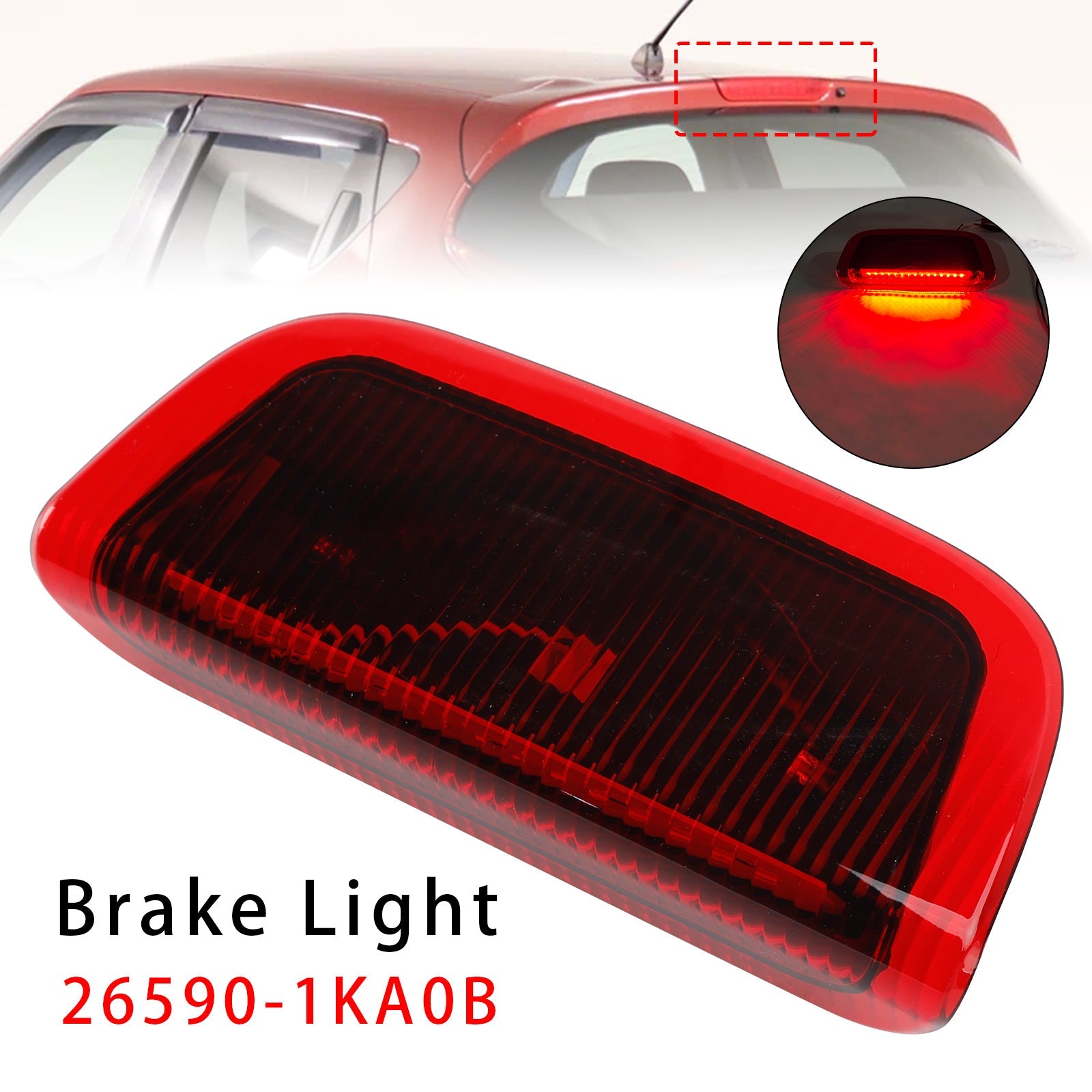 Rear Third Brake Light Lamp 26590-1KA0B For Nissan Juke MK1 F15 2010-2018 Red