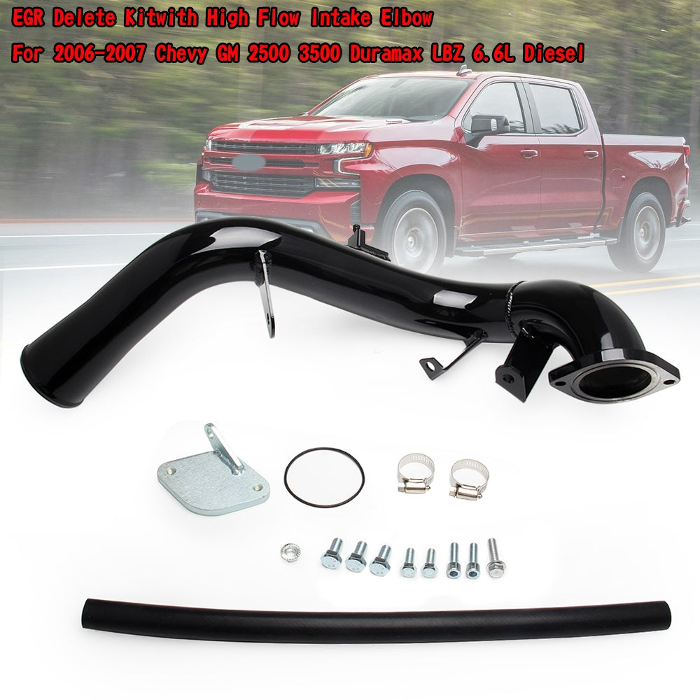 Duramax LBZ 6.6L Diesel High Flow Intake Elbow and EGR Delete Kit for 2006-2007 Chevy GM 2500 3500