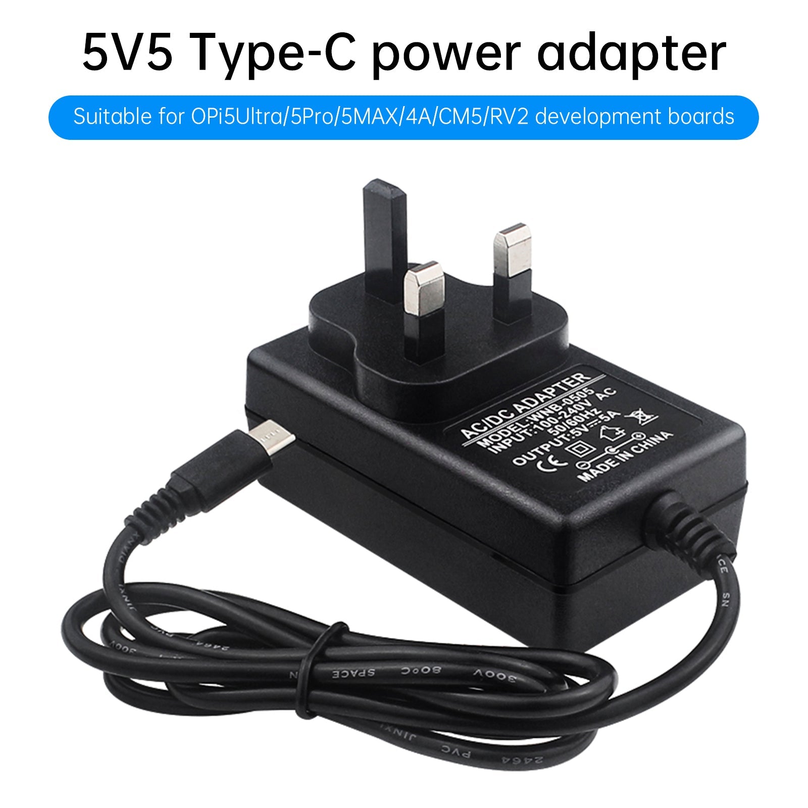 Orange Pi 5Pro Power Adapter Type-C 5V5A Power Supply OrangePi 5MAX/CM5 US Plug