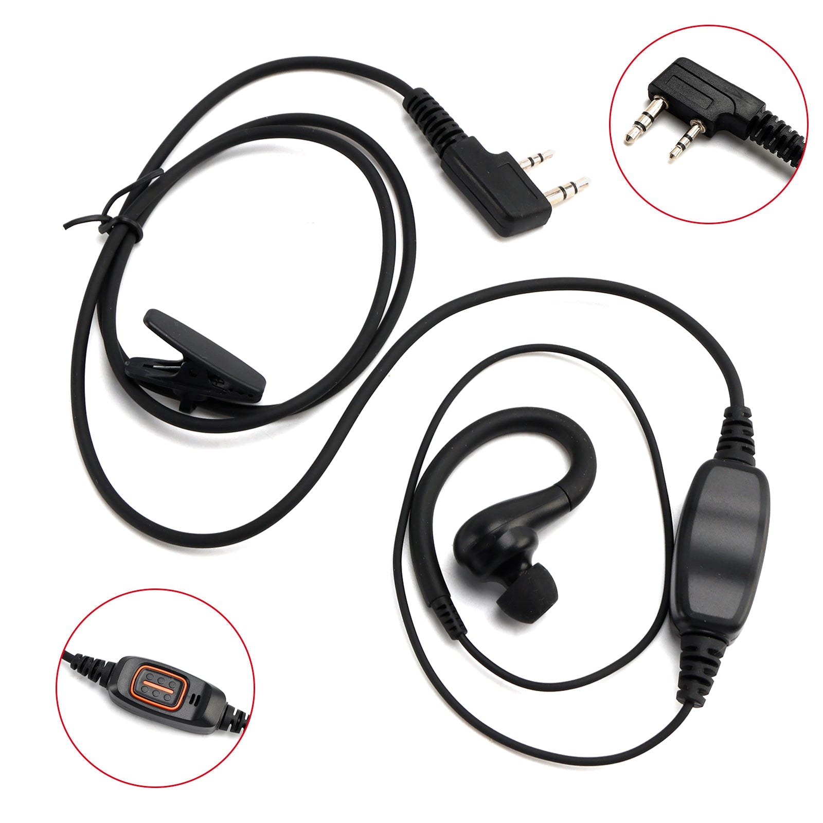 K-029 Two-Color 636 Earhook Headset For TK-220 TH-F6 RPV516A KG-UVD1P TG-2AT