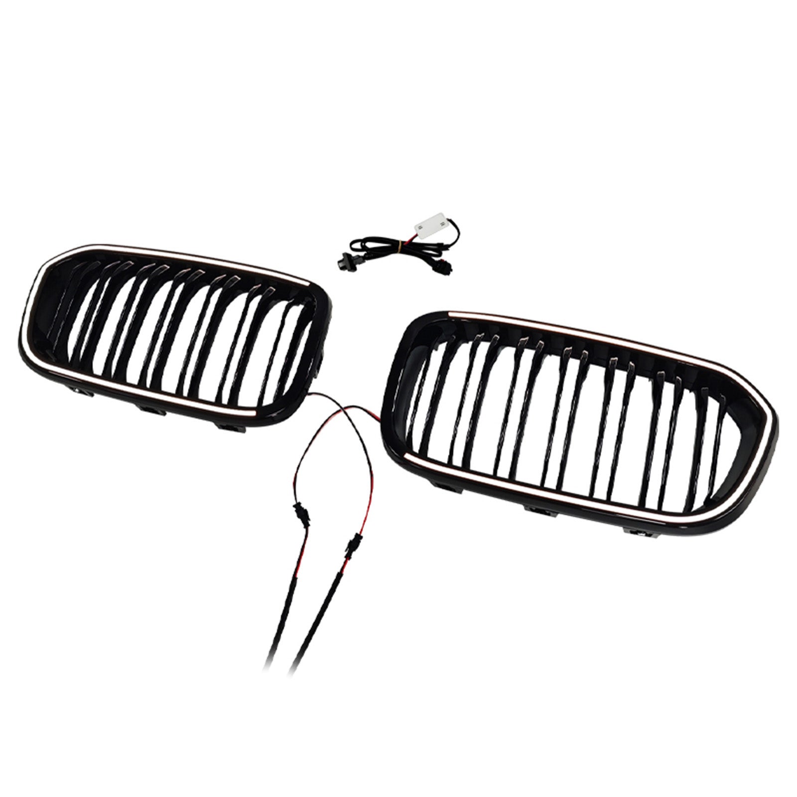 2015-2017  Fit BMW 1 Series F20 F21 Double Line Front Kidney Grill Grille Black