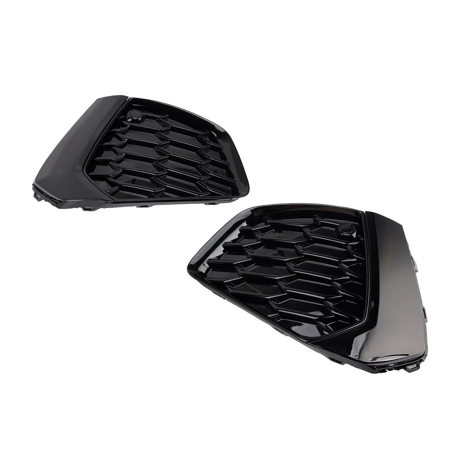 Black Front Honeycomb Fog Light Grille Cover Fit Audi A3 S-line 2021-2023