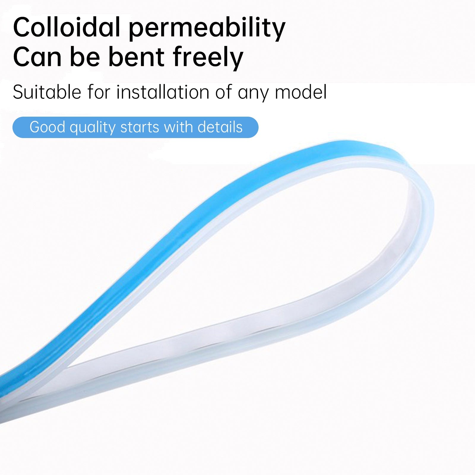 Ultra Thin Car LED Headlight Daytime Running Iridescent Light Eyebrow Strip With Remote control 45cm