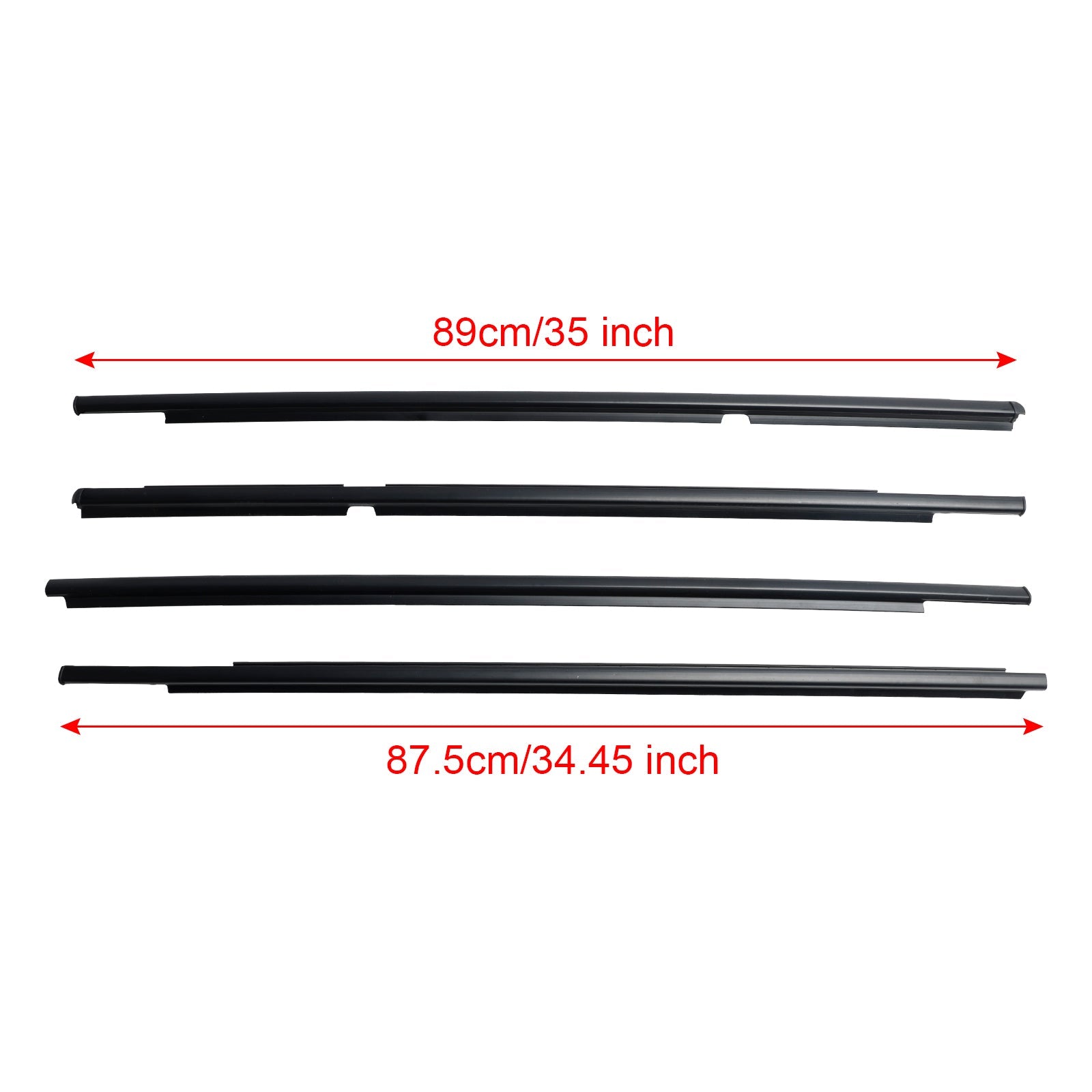 4pcs Outer Door Glass Weatherstrip Moulding For Toyota Yaris Vitz 2005-2010