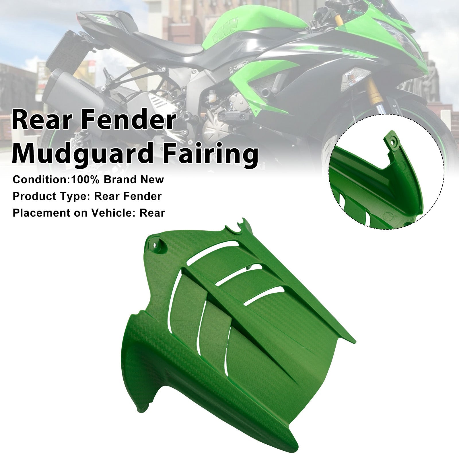 Rear Fender Mudguard Fairing For Kawasaki ZX-6R 636 2009-2025