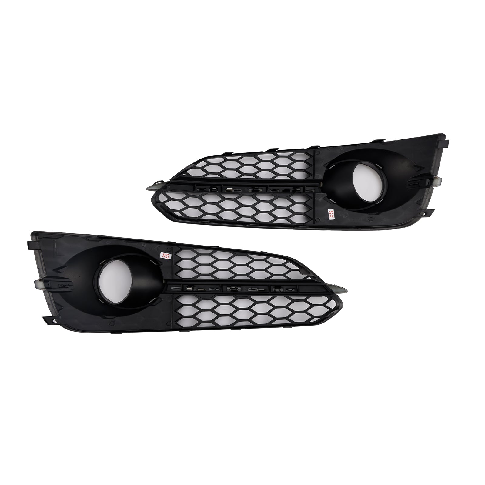2015-2017 Audi A8 S8 2PCS Black Front Fog Grill Grille Light Cover