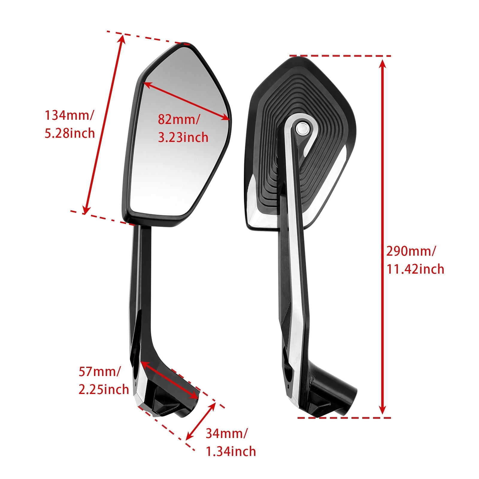 2018-2025 BMW R 1250 R (K53) Pair Mirrors 51168406497 51168406498