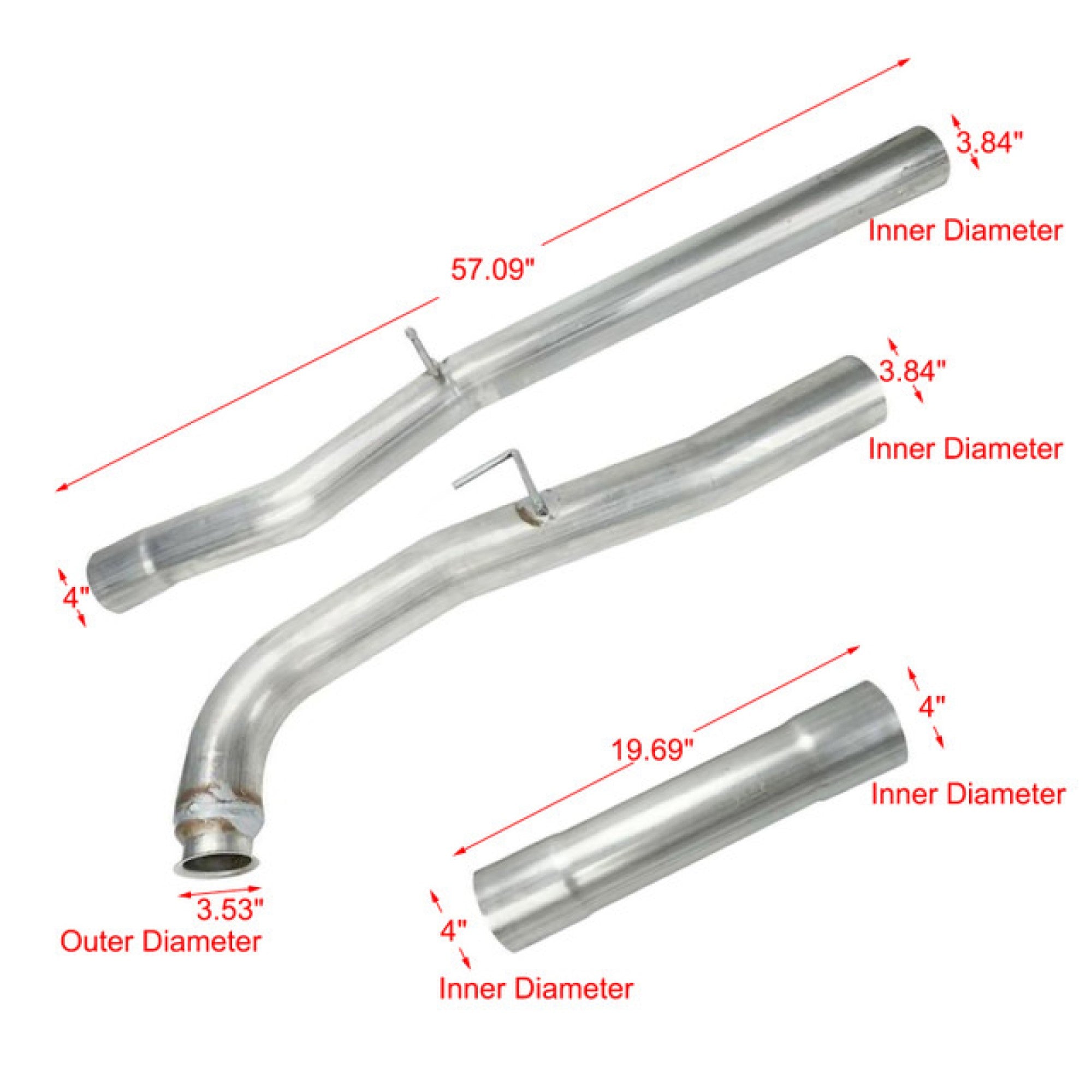 4" Exhaust Muffler Pipe & EGR Delete Kit for 2011-2015 Chevy Silverado GMC Sierra 6.6L Duramax LML Diesel