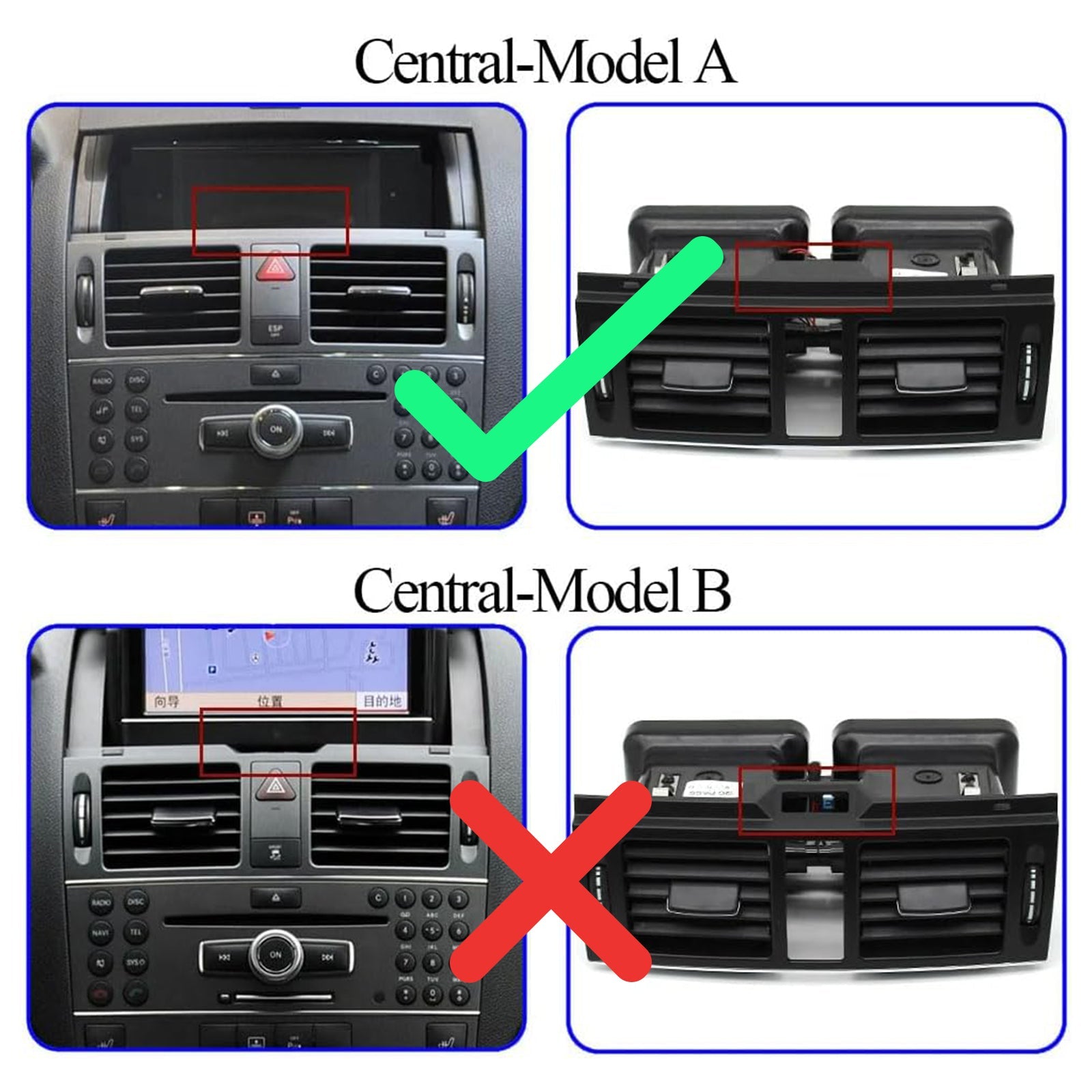 2007-2010 Mercedes Benz W204 Base Version Dashboard Air Vent Outlet Assembly 2048304054