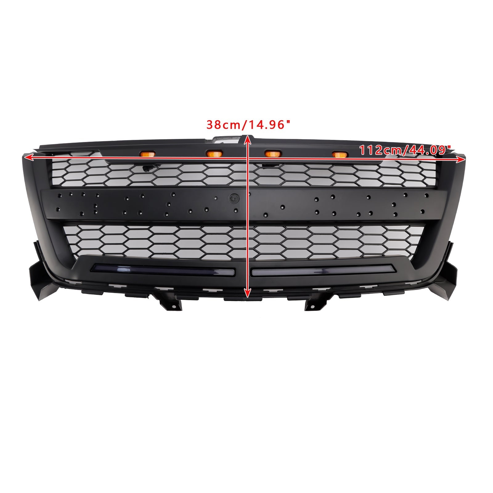 Matte Black Front Bumper Grille Grill Fit Chevy Colorado 2016-2020 W//LED